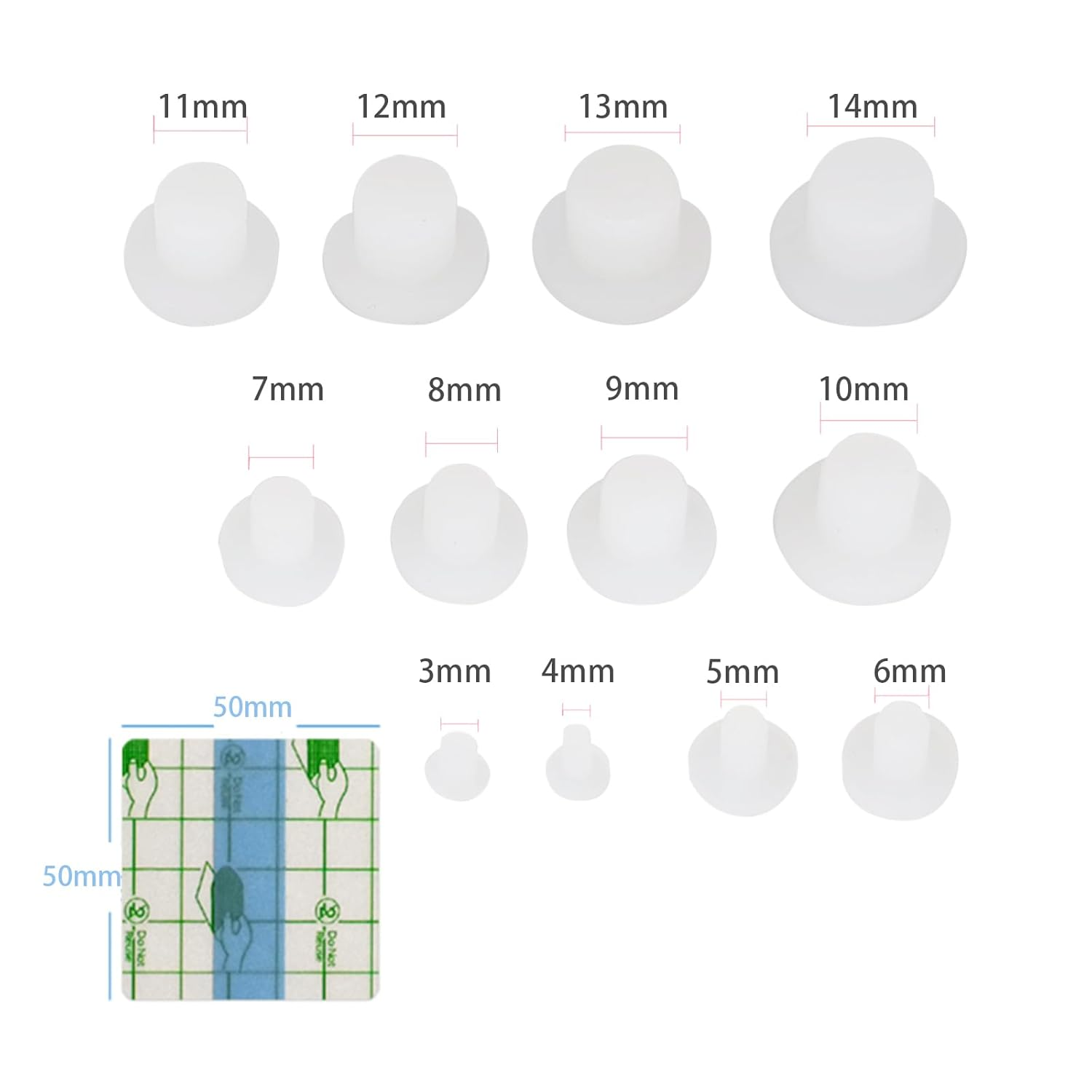 NIIIYTYB 12 Pcs Belly Button Plug Silicone Shaper and 50Pcs Tape - Tummy Training for Umbilical Hernia Repair- Retainer, Cover, and Healing Tool for Dress Supplies - 12+50 image number 2