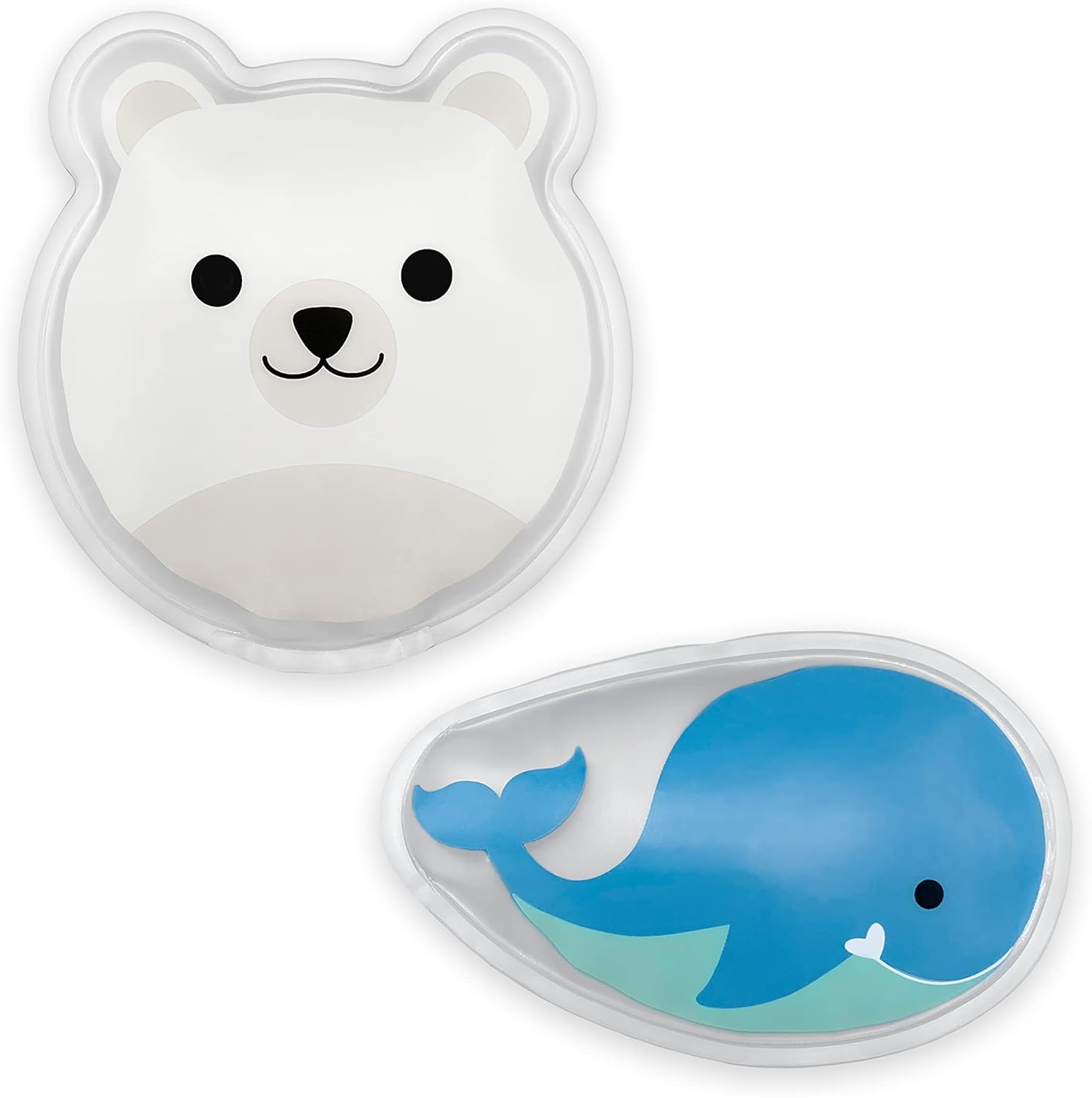 Dr. Brown'S Cold Comfort Compress Baby Ice Pack, Freezable Reusable First Aid Pain Relief for Kids, Polar Bear and Whale, BPA Free &ndash; 2-Pack image number 1