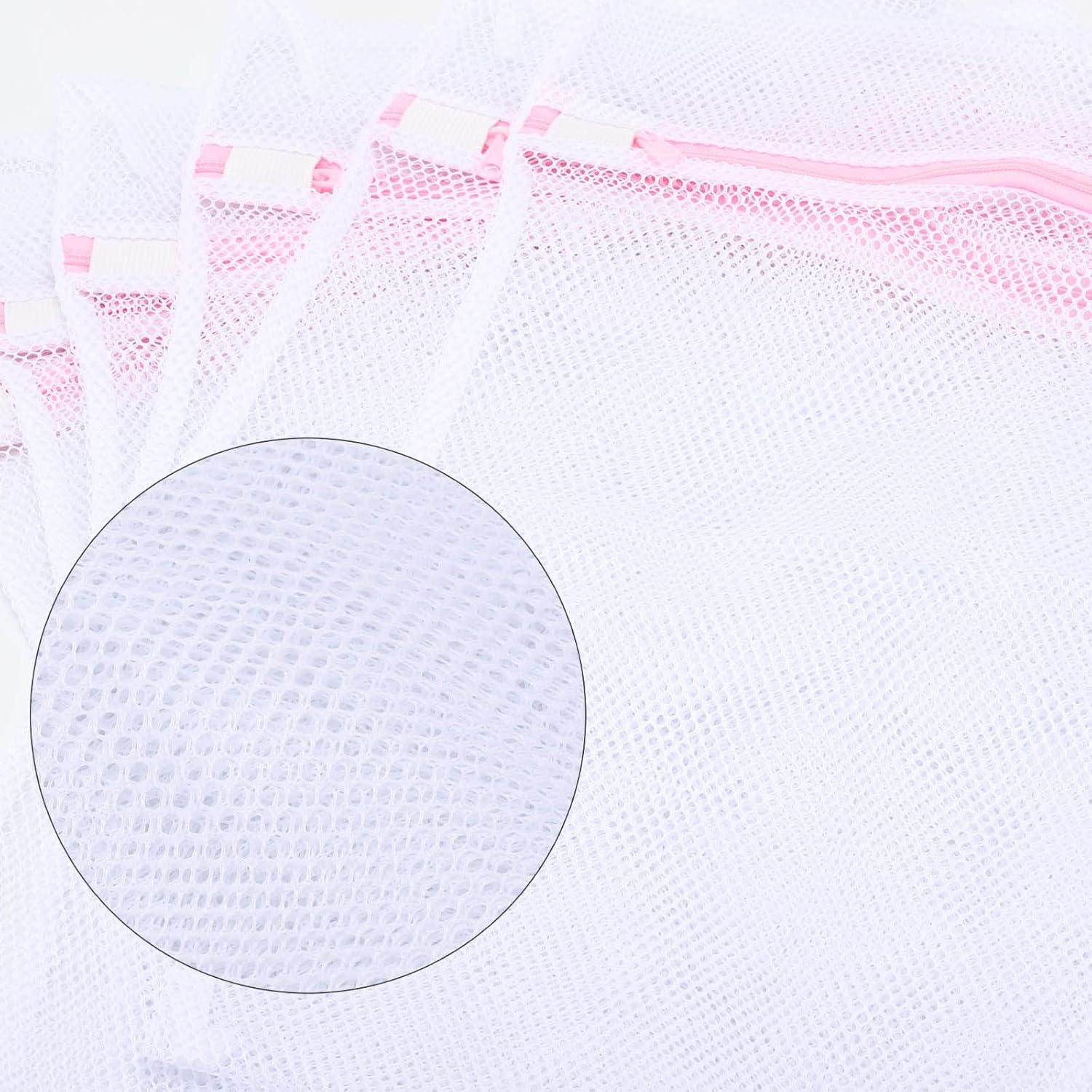 6 Pcs Durable Mesh Laundry Bags for Delicates，30X40Cm Reusable Wash Bag Travel Organization Bags image number 4