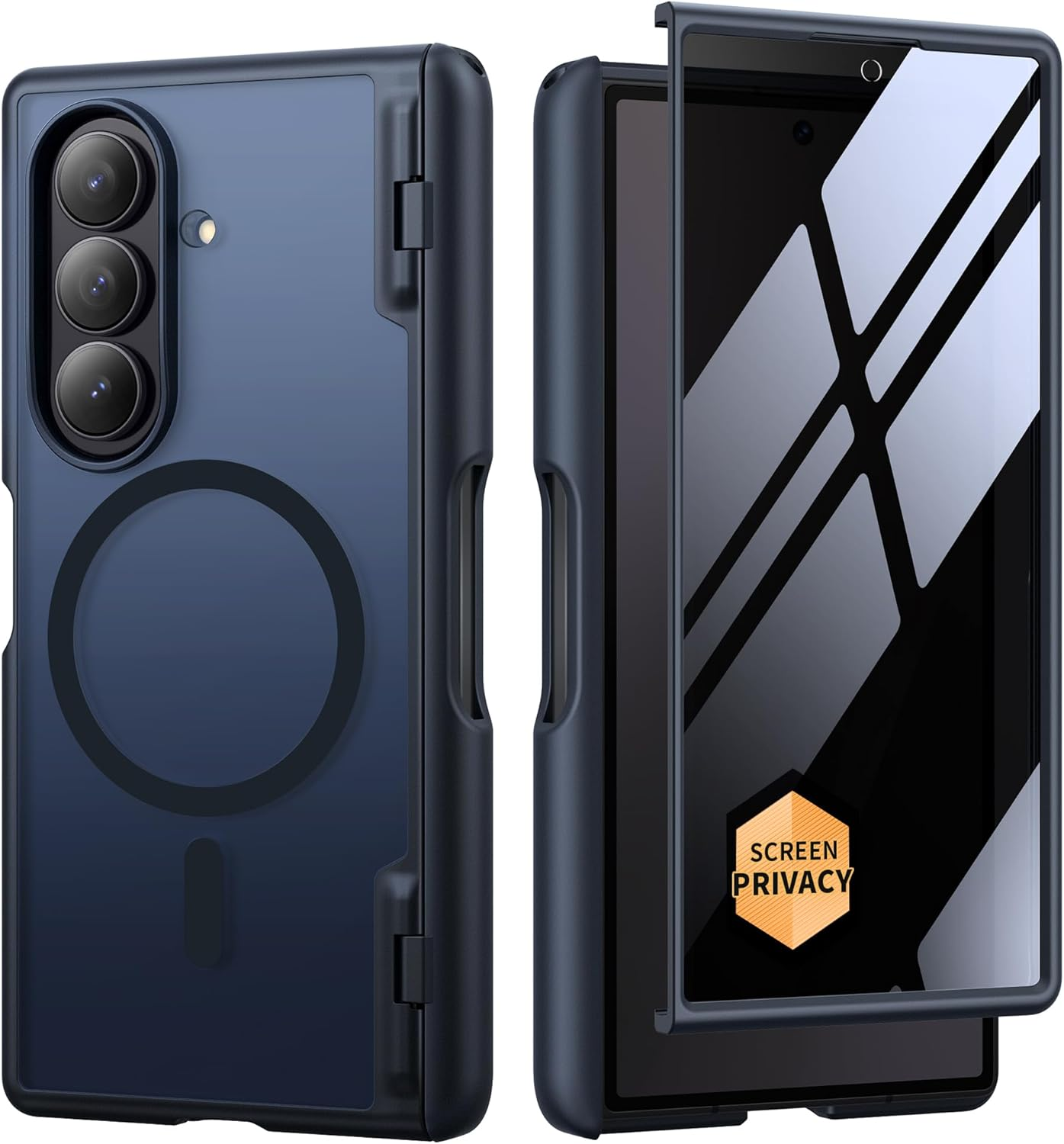 MOBOSI Magnetic for Z Fold 7 Case with Screen Protector, Compatible with Magsafe, Full-Body Coverage Hinge Protection, Shockproof Rugged Slim Phone Case for Samsung Galaxy Z Fold7, Privacy Black image number 5