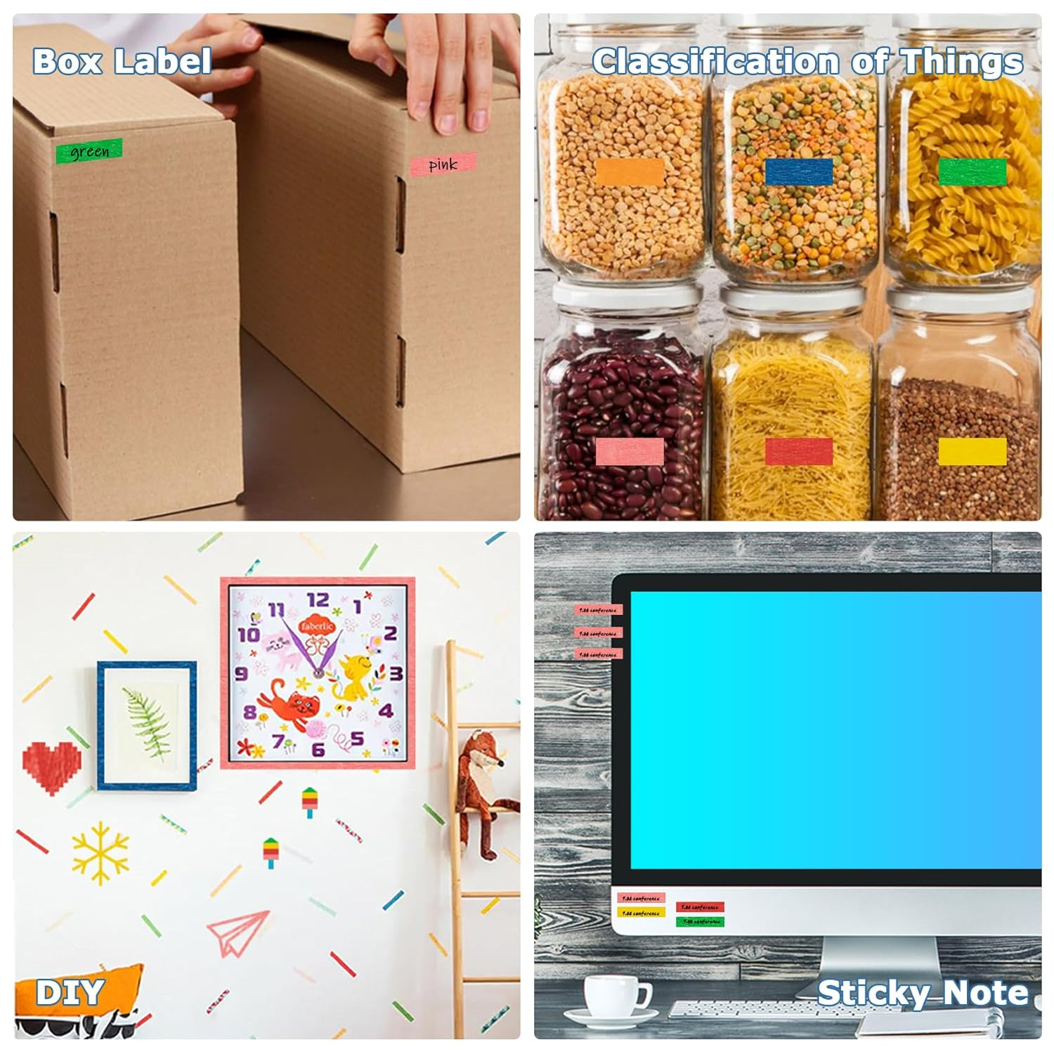 Colored Masking Tape Coloured Tape Artist Tape Crafting Supplies Classroom Must Haves Classroom Supplies 8Rolls 0.59 Inch Art Supplies Washi Tape Set Painter Tape image number 3