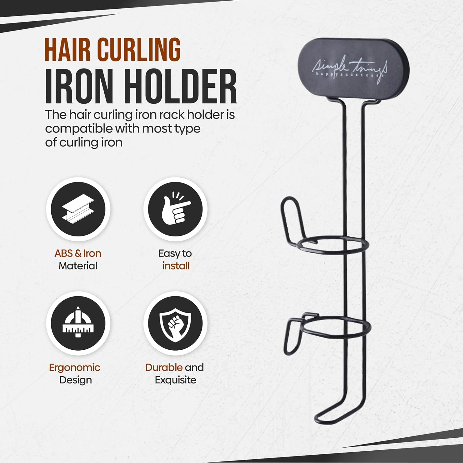 Magic Eyes Hair Tool Organizer, Bathroom Hair Dryer Holder Wall Mounted Hair Straightener Hanging Rack Hair Styling Tool Storage Organizer Stick Stand for Flat Irons, Curling Wands image number 1