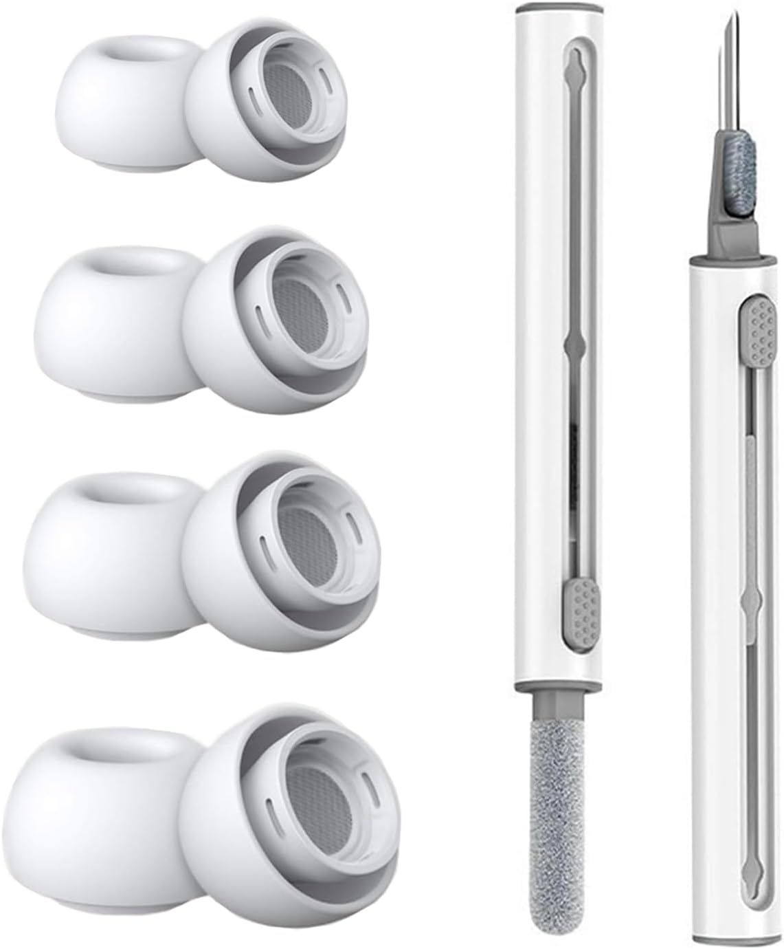 Agwenkui 4 Pairs Replacement Ear Tips for Airpods Pro & 2Nd - Replacement Ear Tips with Noise Reduction Technology Cleaning Tool for Airpods 1 2 3 Pro Series (Soft Silicone Material) image number 3