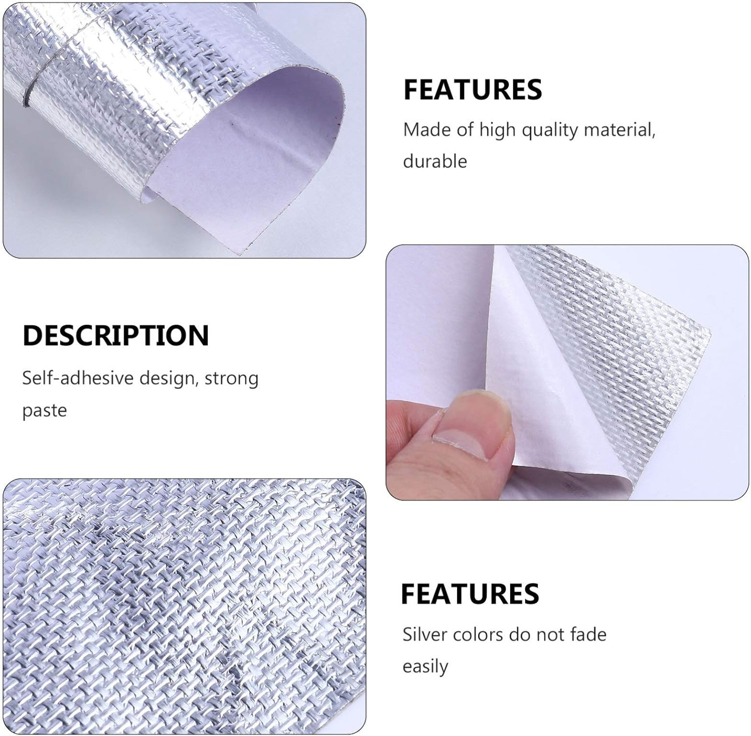 Mobestech Adhesive Backed Aluminum Foil Tape Insulation Material Heat Cover Mat Electrical Tape Thermal Barrier Silver image number 5