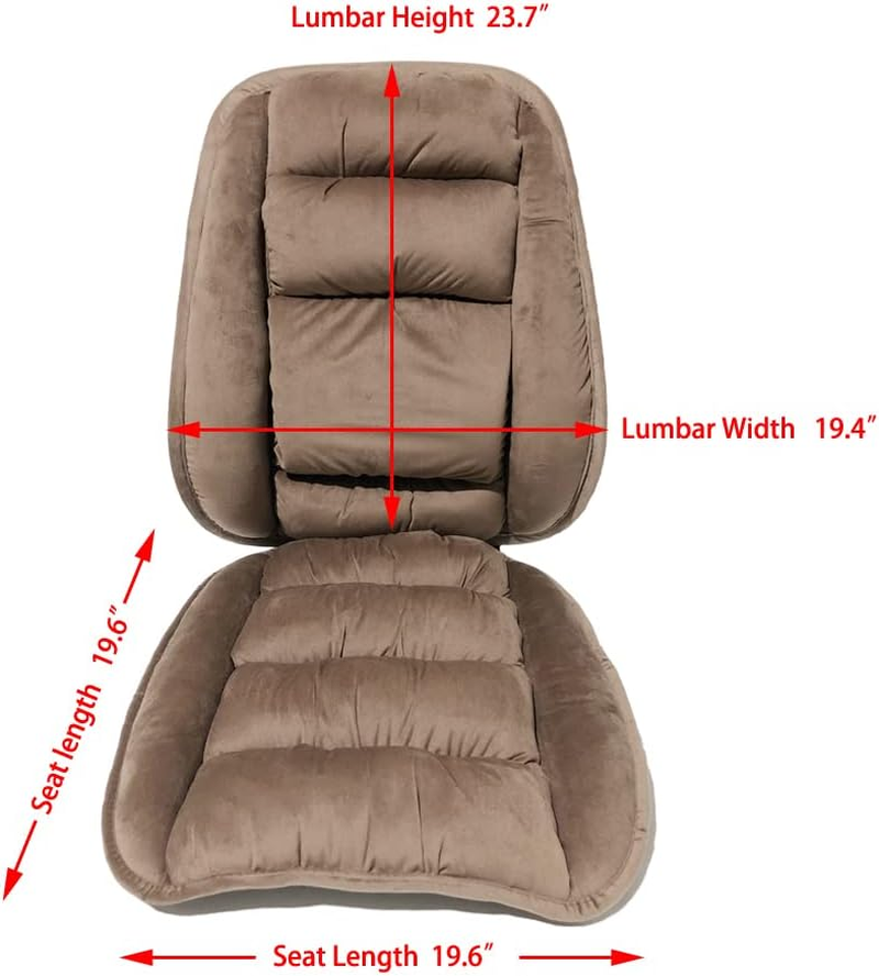 Large Size Orthopedic Chair Lumbar Support Cushion Non-Slip Bottom Coccyx Pads Warm Adjustable Curvature Low Back Pain Relief Lumbar Relax Pillow for Office,Recliners,Sofa and Car image number 2