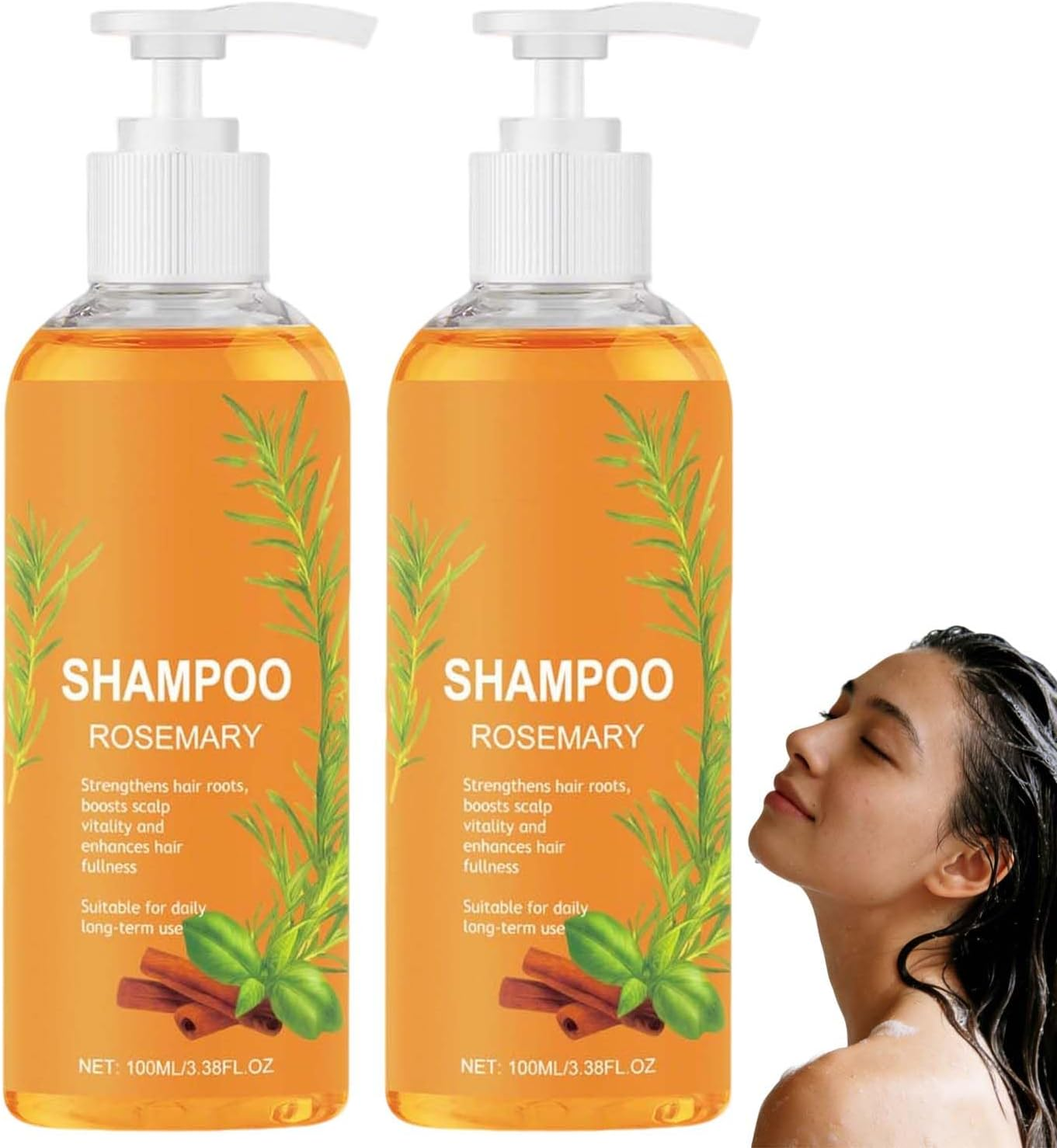 Rosemary Hair Care Shampoo, Thickening & Volumizing Shampoo for Thinning Hair Fine Hairs, Strengthening Daily Care Sham/Poos for Greasy Hairs & Dry Haired, Gentle Haired Sham/Poos for Smoother. (2PCS)