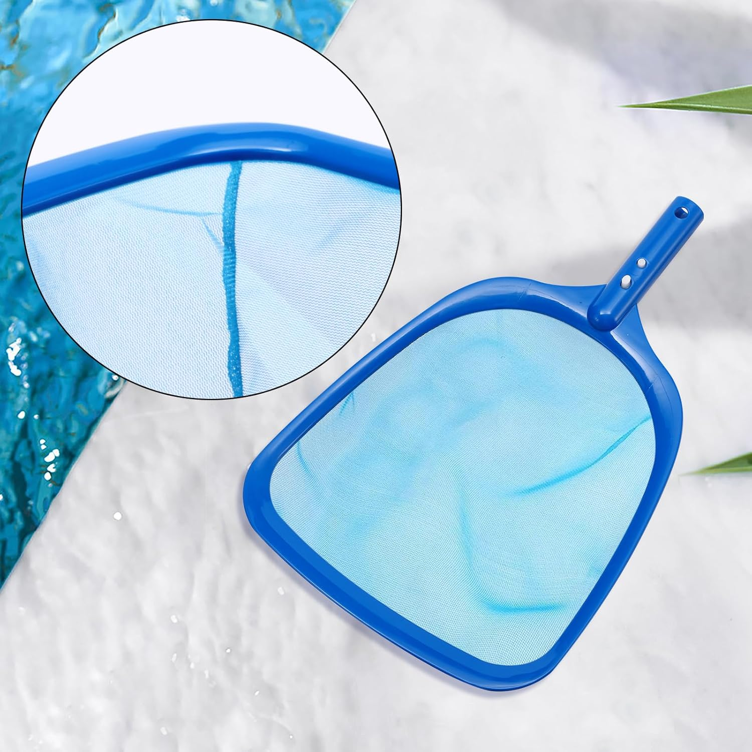 2 Pack Pool Skimmer Net, Pool Nets for Cleaning, Swimming Pool Leaf Skimmer Net with Reinforced Frame, Ultra Fine Mesh Netting, Clean Remove the Finest Debris Fast image number 4