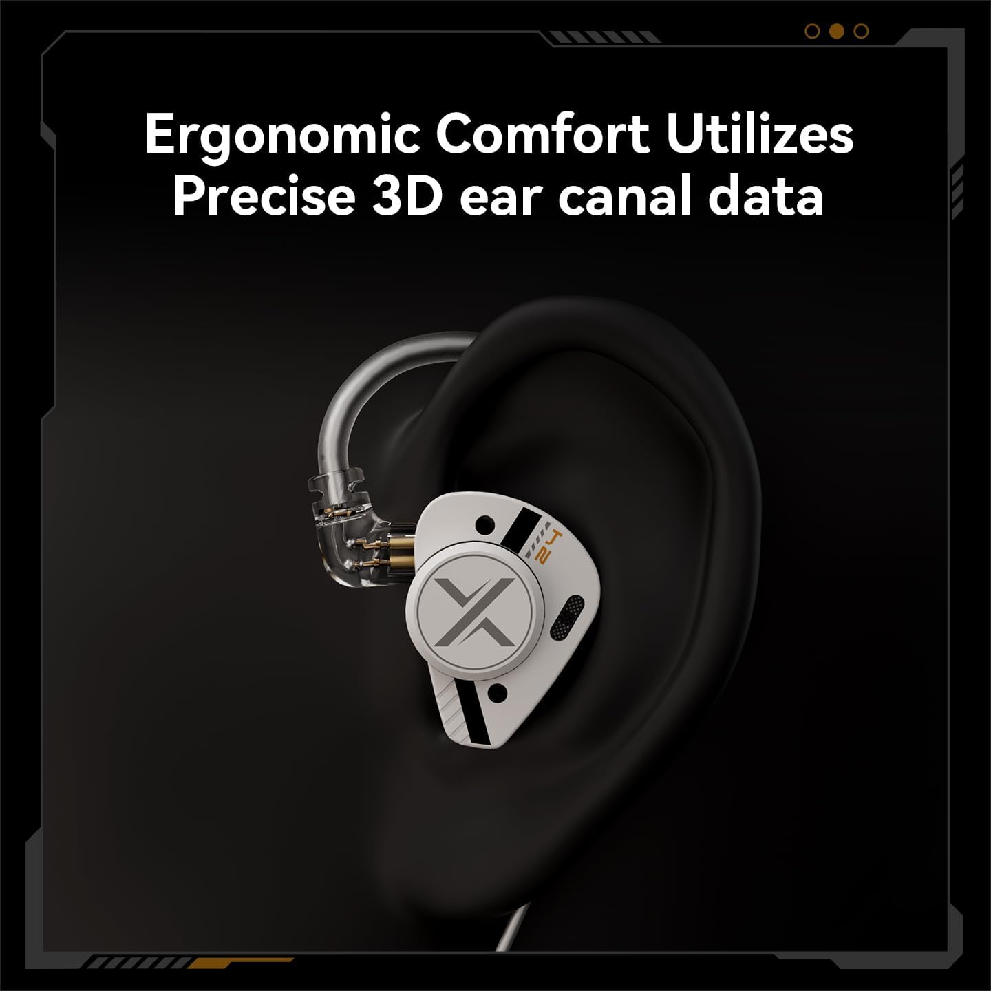 Ooopusx Op.24 2DD+4BA Hybird In-Ear Headphones Hifi Wired Monitors Earbuds with One Dial (3.5Mm No Mic) image number 6