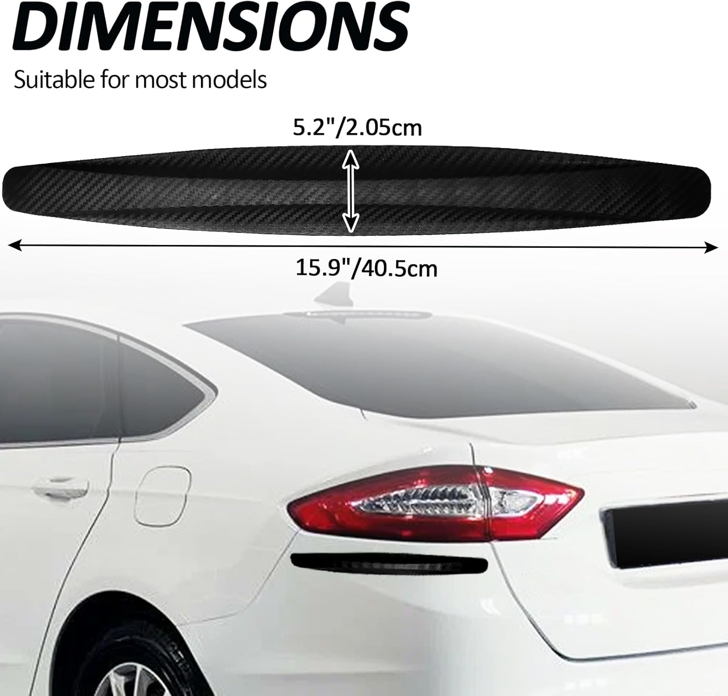 Bokwin 2-Packs Black Anti-Collision Patch Bumper Guard Strip Anti-Scratch Bumper Protector Trim Universal for Cars SUV Pickup Truck image number 4