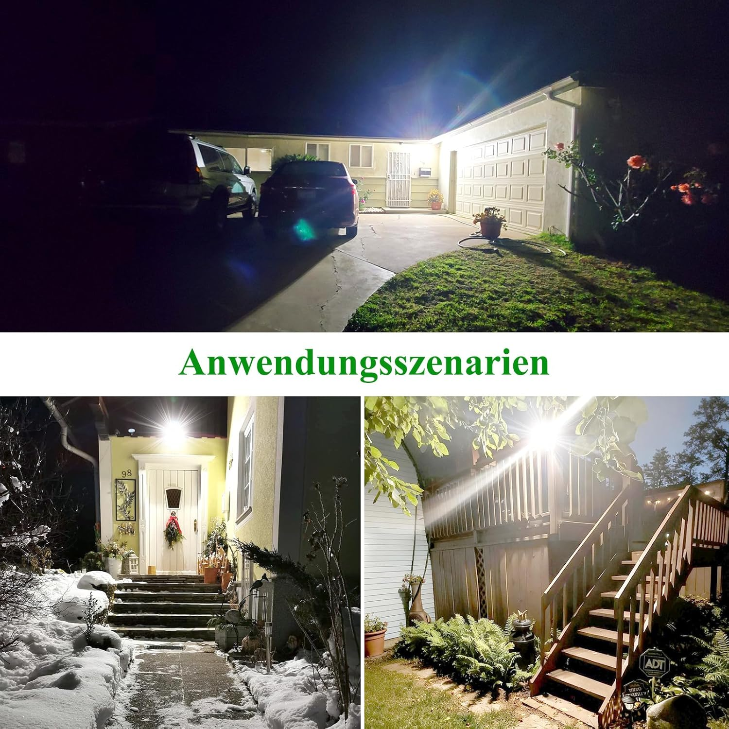 SUFUYA 50 W LED Outdoor Spotlight, 7000 LM Dusk to Dawn Floodlight, 6500 K Cool White Headlight with Twilight Sensor, IP67 Waterproof LED Floodlight, Adjustable 180&deg; for Garden, Backyard image number 4