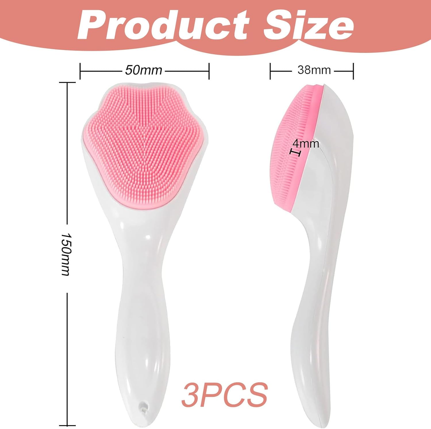 Face Scrubber and Exfoliator Brush,3 Pcs Facial Cleansing Brush Face Exfoliator Scrubber Brushes for Blackhead, Acne, Pore,Deep Cleaning Skin Care image number 4