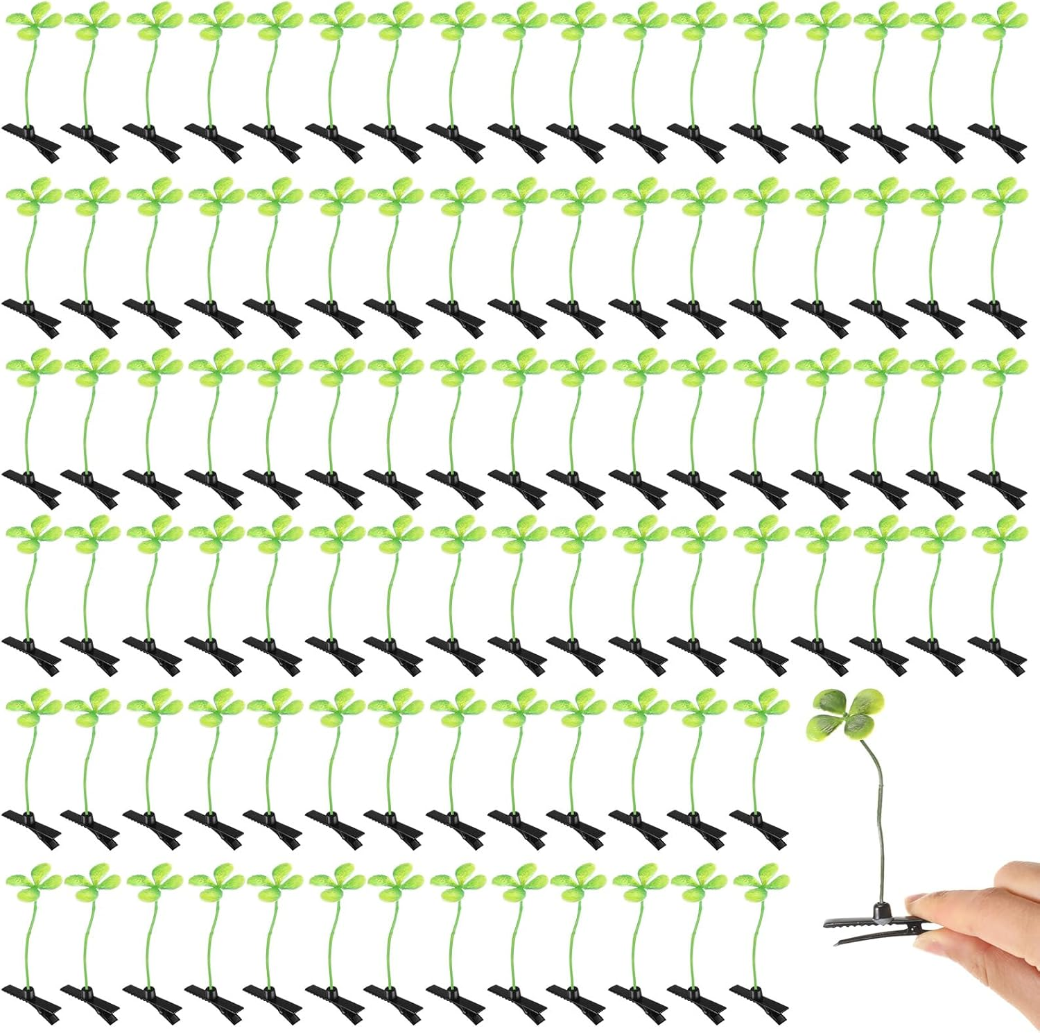 Tigeen 100 Pieces Bean Sprout Hair Clip Funny Plant Hairpins Grass Flower Butterfly Mushroom Hair Accessories (Classic Style)