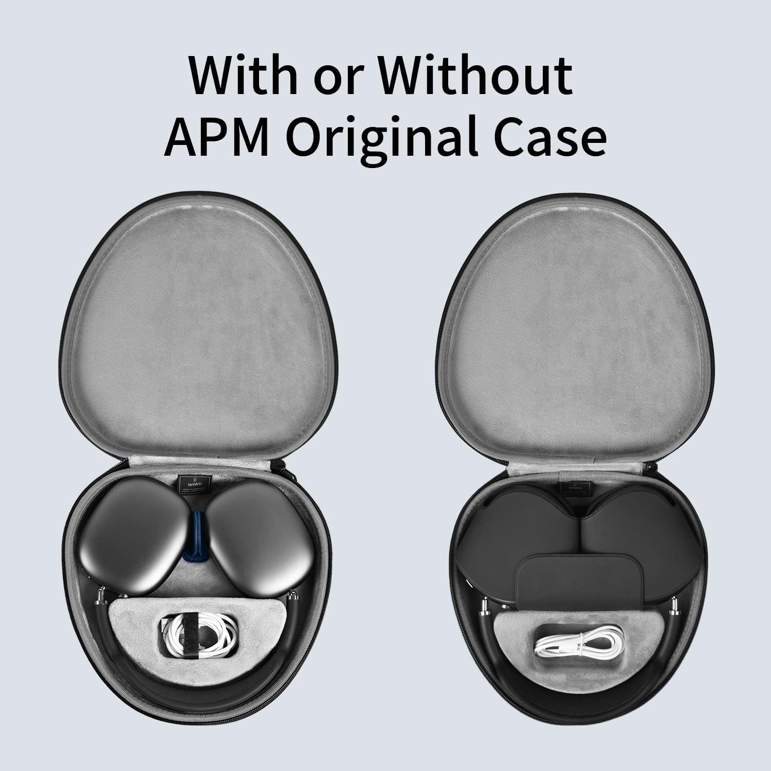 WIWU Smart Case for Apple Airpods Max Headphones, Ultra-Slim Travel Carrying Case with Sleep Mode, Airpod Max Accessories, Hard Shell Storage Bag (Blue) image number 3