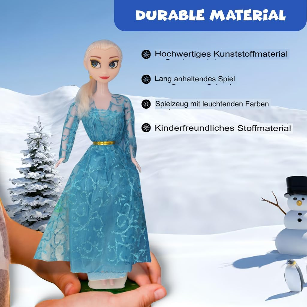 FUNFY FYDFZ001 11" Ice Princess Doll Set | Includes Two Additional Small Dolls | Blue | Material: Plastic | Array of Accessories Including Dresses, Shoes, Comb and Mirror for Extended Play | for Girls image number 4