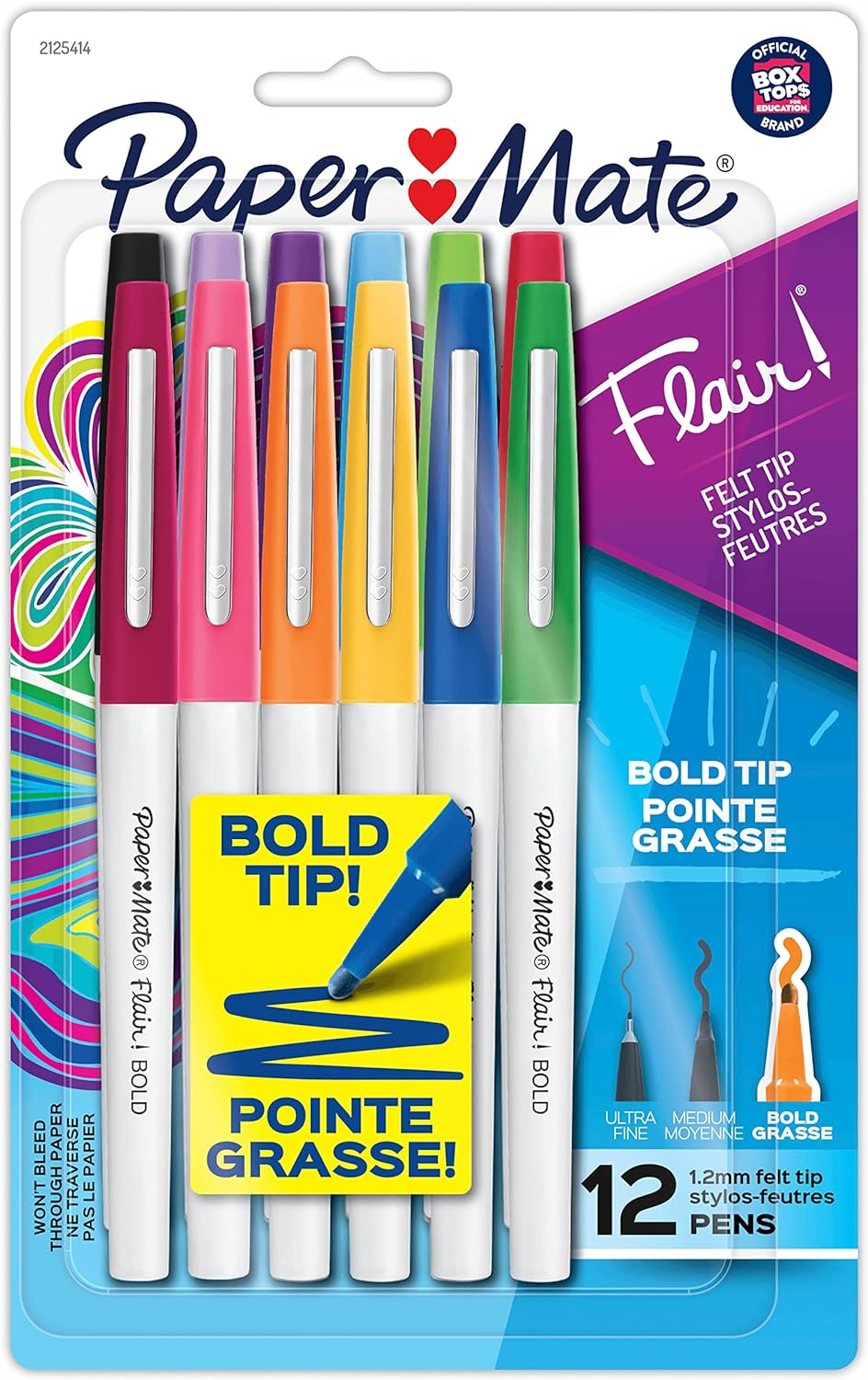 Paper Mate Flair Pens, Felt Tip Pens, Bold Tip (1.2 Mm), Assorted Colors, 12 Count image number 4