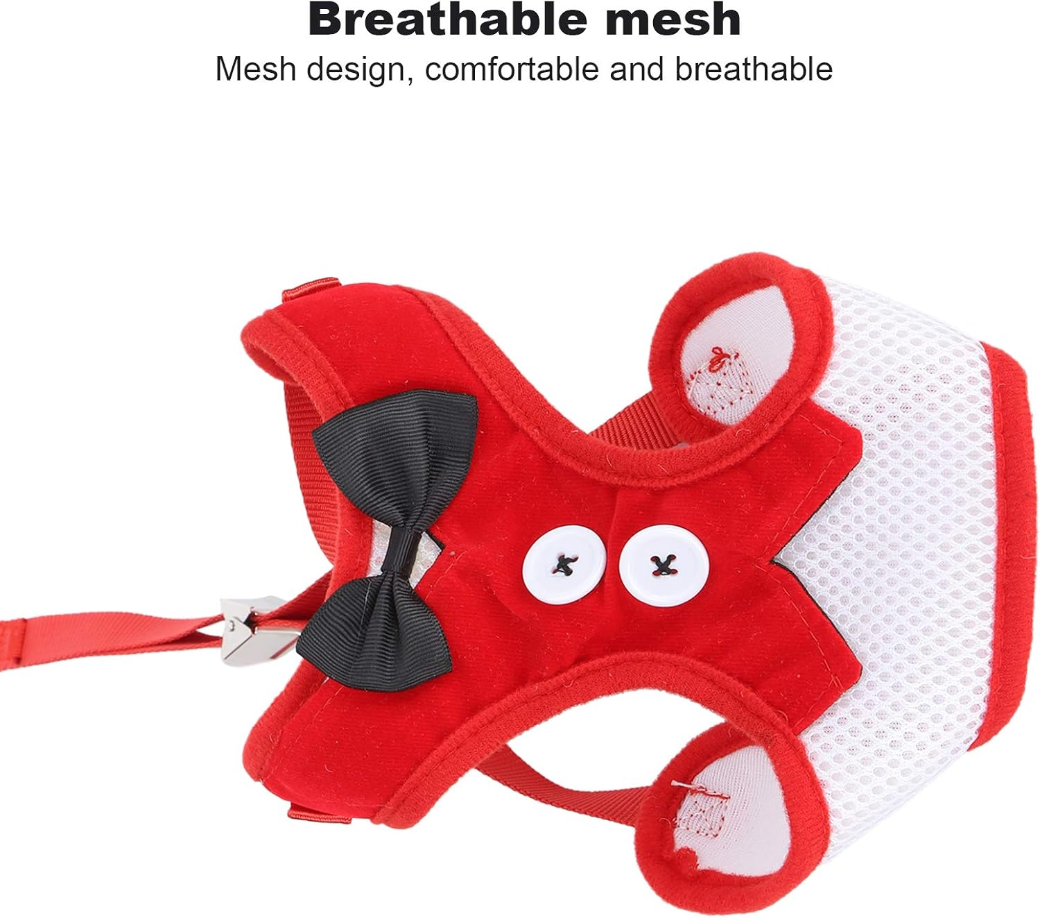 Cat Vest with Leash - Escape Proof Safe Adjustable Kitten Vest Harnesses, Soft and Breathable Mesh Jacket for Cats Walking and Traveling, Simple and Stylish Design (Red) image number 2