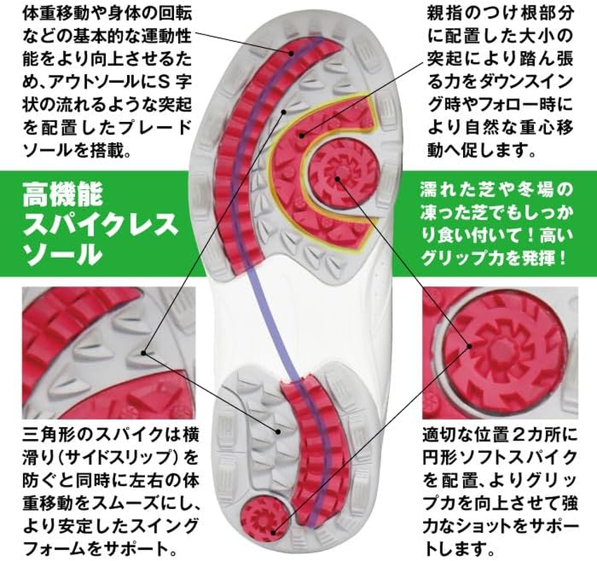 [フォーセンス] FOURSENSE レディース スパイクレスゴルフシューズ ゴー ファン GO Fan Golf Shoes Fosn-028L - Multicolor (White / Gray) image number 6