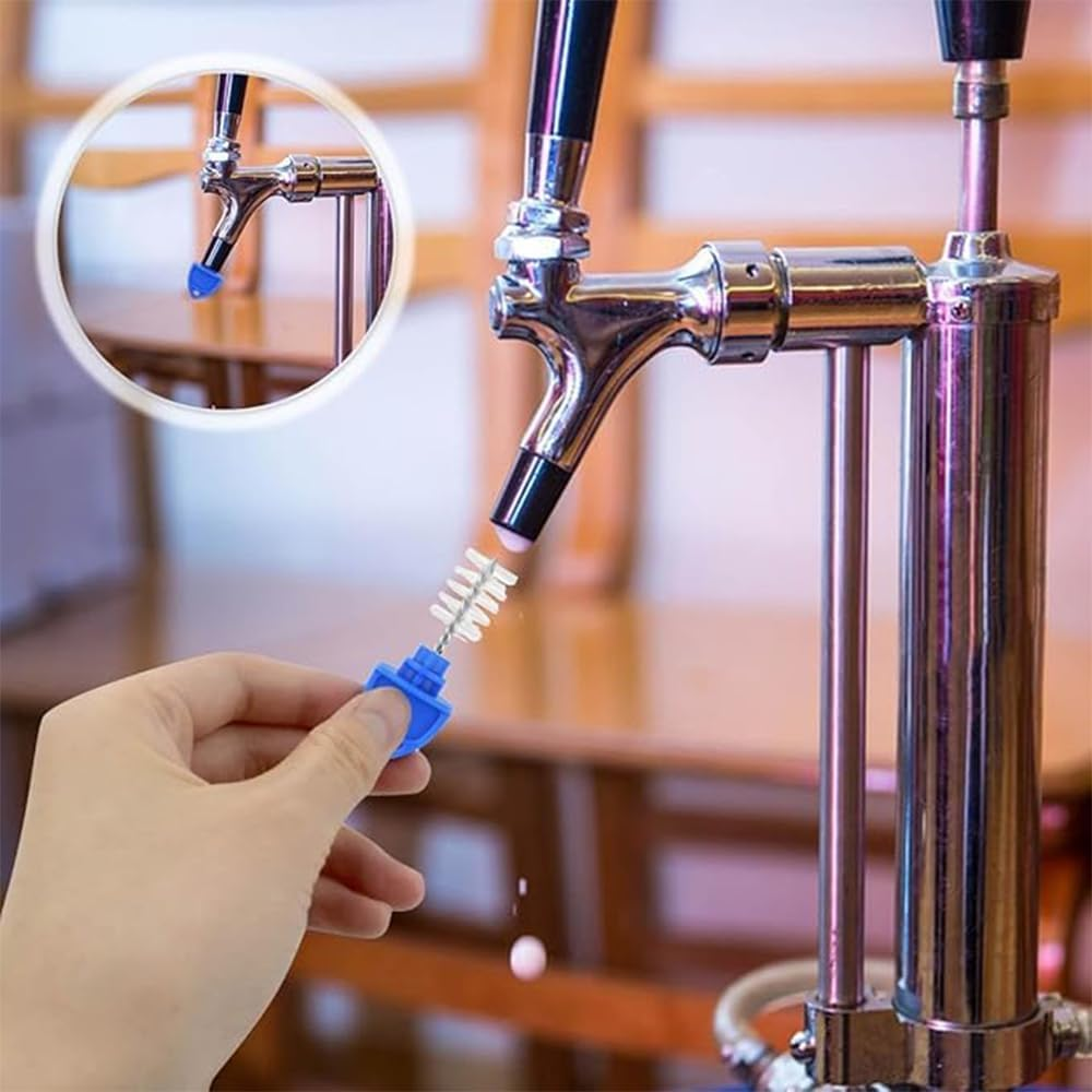 20 PCS Beer Tap Plug Brushes, Blue, Plastic & Stainless Steel, Beer Faucet Cleaner, Restaurant & Home Use image number 2