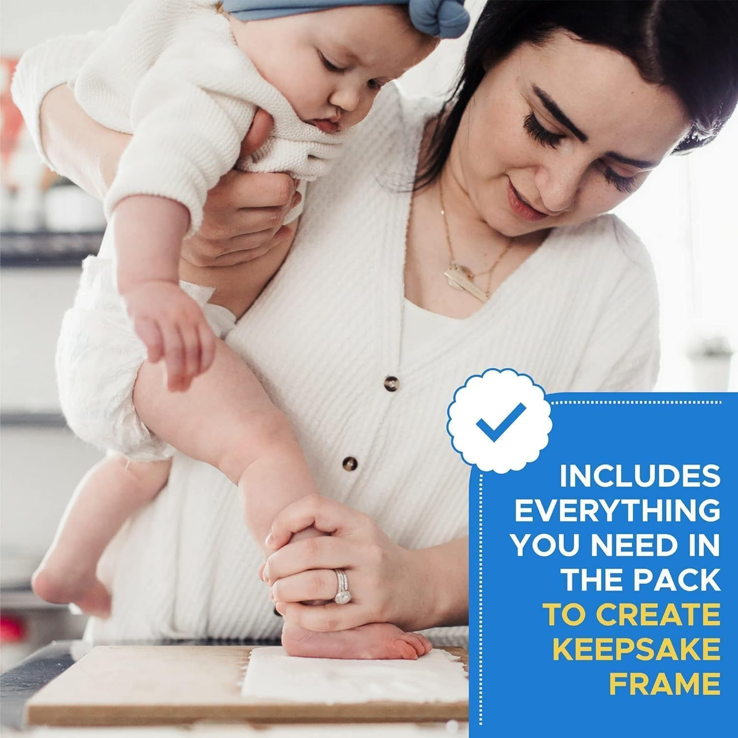 Baby Footprint Kit, Baby Foot and Hand Print Kit, Baby Keepsake Frame, Nursery Pictures Frames, Hand Print Mold Kit, New Mom Gifts, Baby Newborn Essentials Must Haves, Baby Shower Gifts image number 5