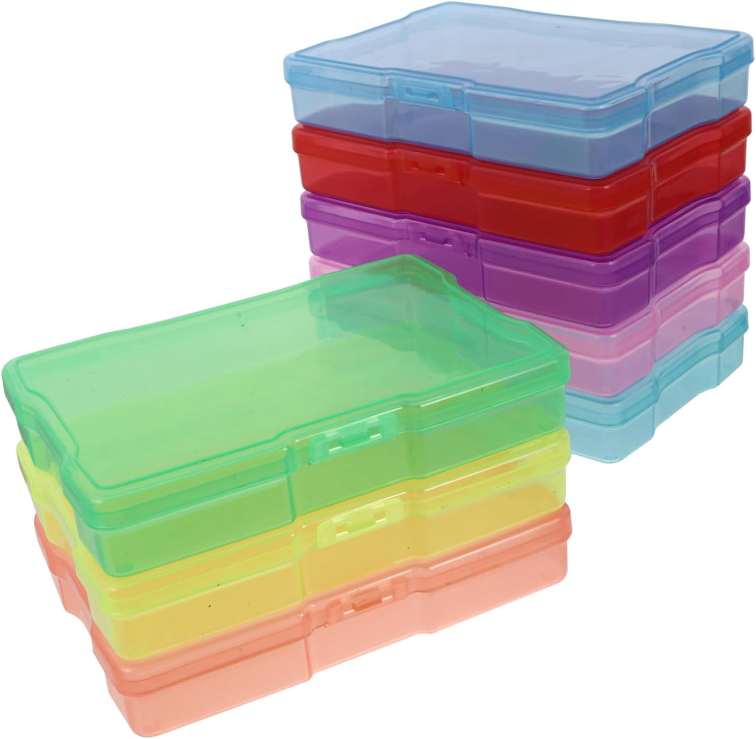 Tofficu 8Pcs Plastic Storage Boxes for Postcards and Photos Organizing Cases Compartments for Jewelry and Small Items for Boys and Girls Storage and Home Organization image number 3