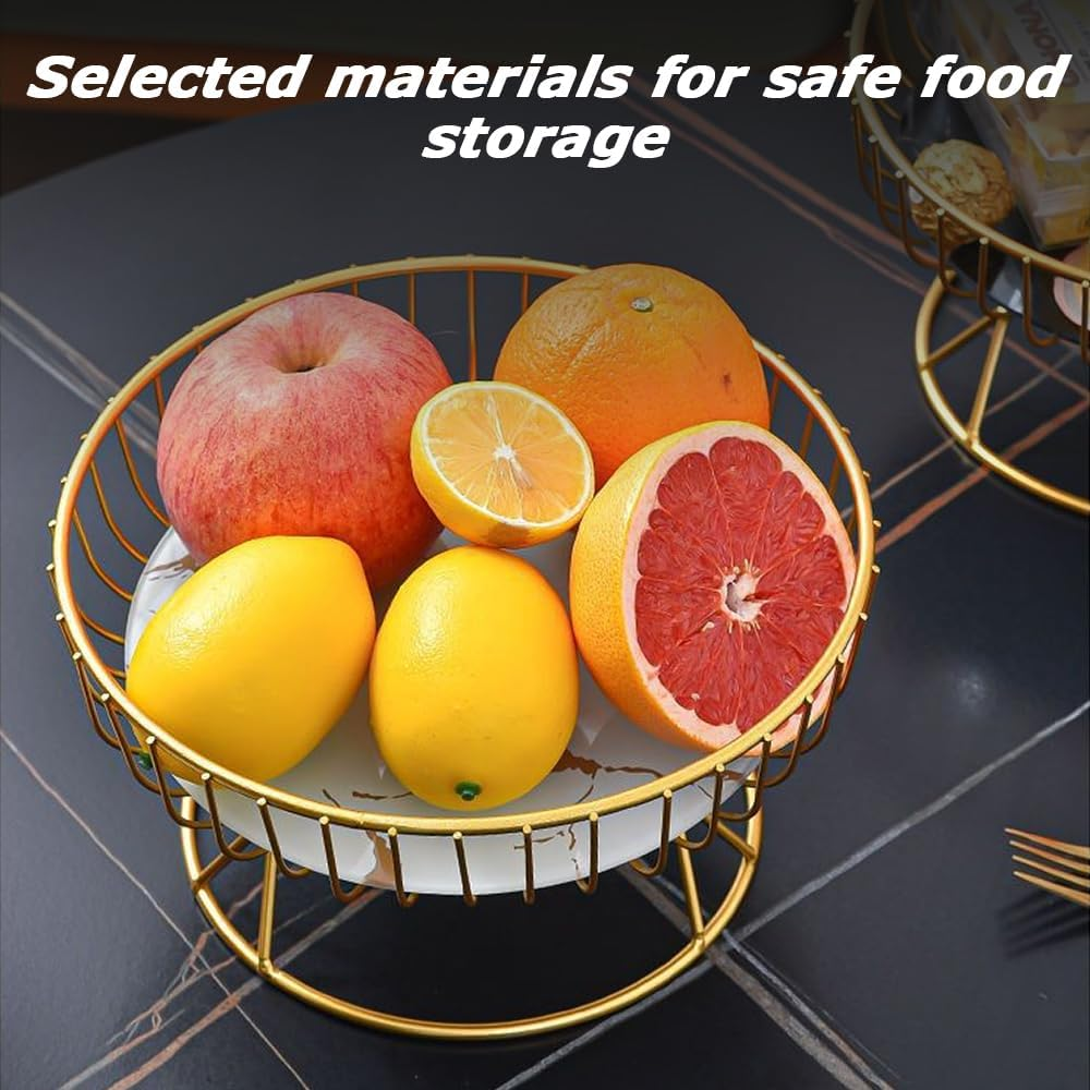 Fruit Bowl,Metal Iron Wire Fruit Stand,Dish Serving Bowl, Living Room Ornaments,Serving Trays,For Serving, Lemon, Banana, Pineapple,Etc Party Decor Handmade Durable image number 2