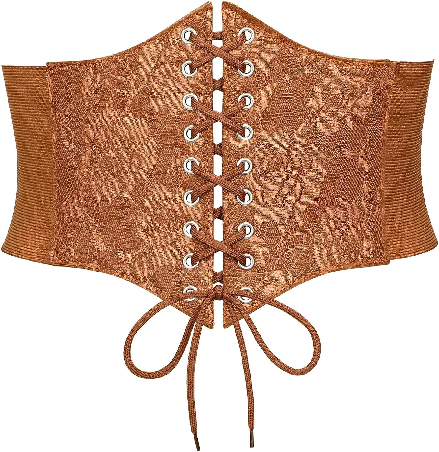 VONMELLI Wide Corset Belt for Women Lace up Corset Renaissance Style Elastic Belt with High Waist for Halloween Costume Parties