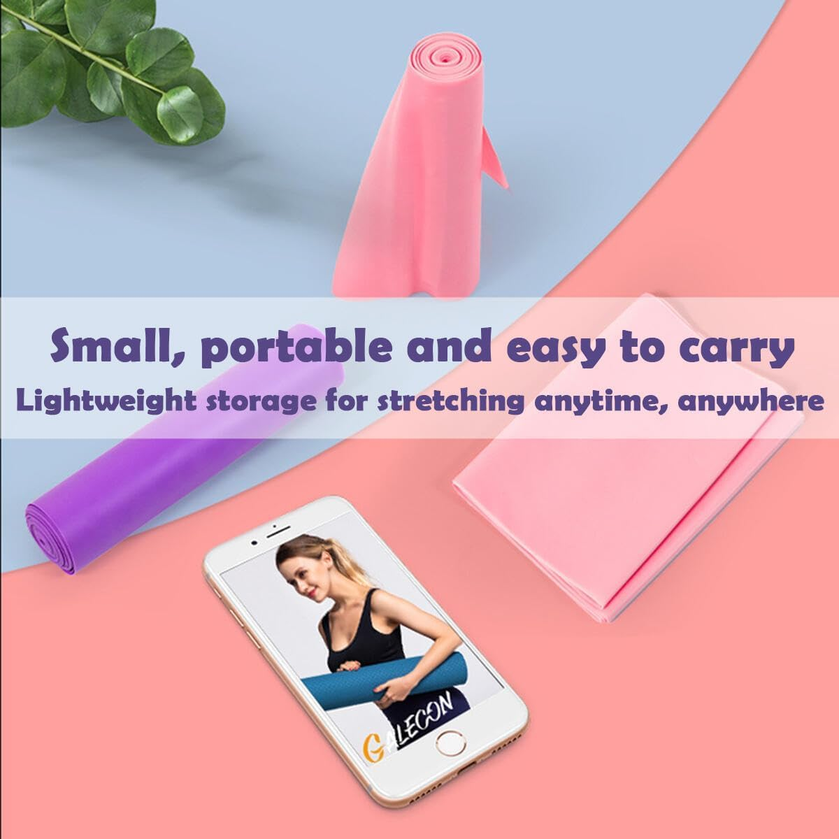 Resistance Exercise Bands, 2Pcs Exercise Elastic Straps for Yoga Pilates, Workout Strength Training Bands