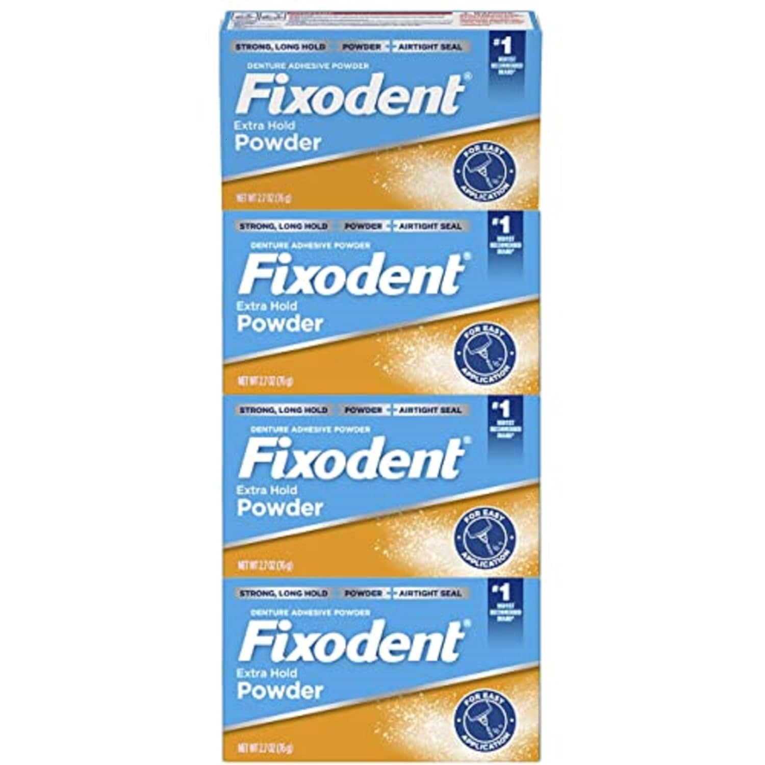 Fixodent Extra Hold Denture Adhesive Powder 2.7 Oz (Pack of 4) image number 4