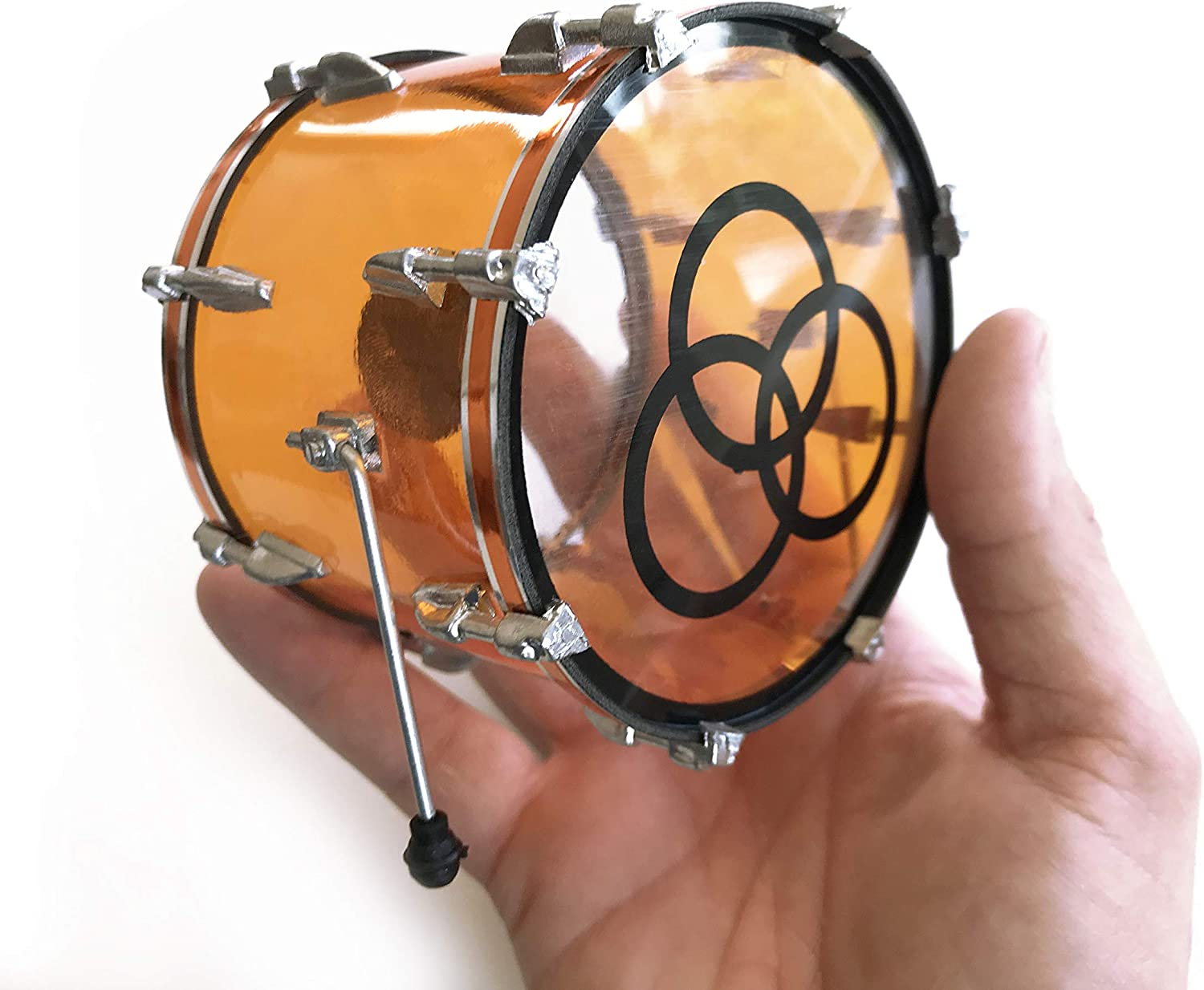 Fanmerch Drum Kit Led Zeppelin, John Bonham, Tribute Vistalite Transparent Amber Mini Drum Set Replica Collectible image number 4
