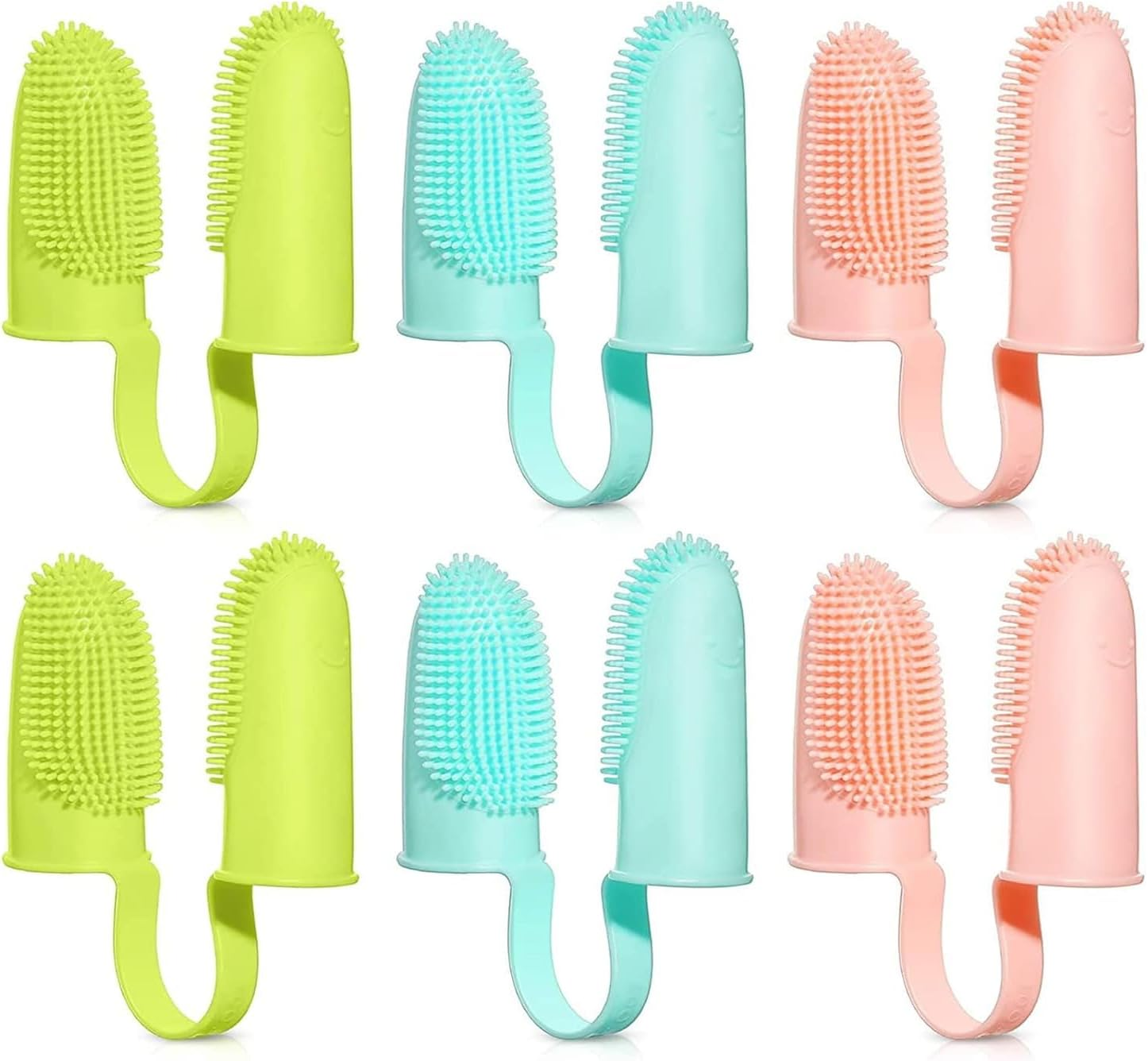 6 Pack Dog Toothbrush, Finger Toothbrush Kit, 135&ordm; Surround Bristles for Easy Teeth Cleaning, Double-Finger Toothbrush Dental Care for Puppies, Cats and Small Pets