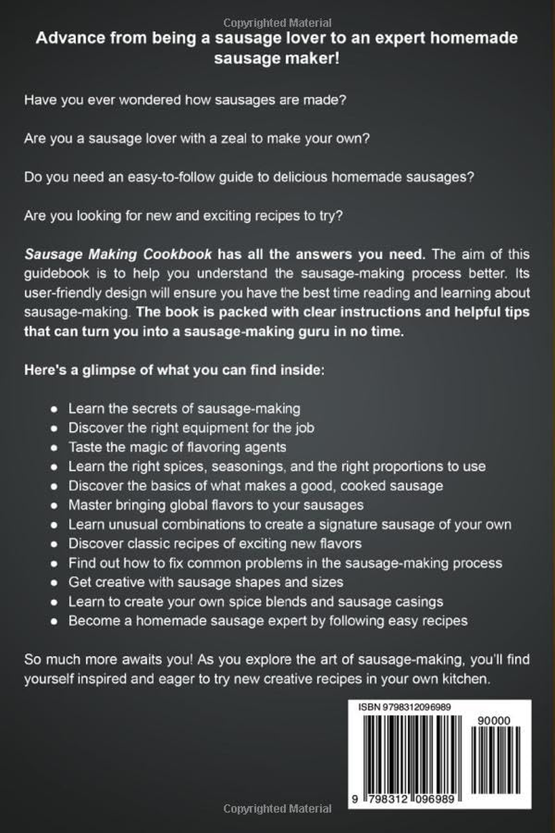 Sausage Making Cookbook: an Easy-To-Follow Guide to Homemade Techniques and Delicious Recipes for Beginners and Beyond image number 1