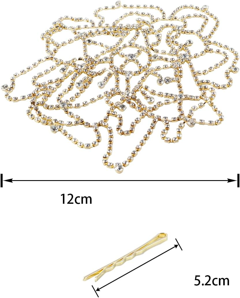 Gorise 1 Piece Gold Bridal Rhinestone Headbands for Wedding, Prom, Festivals, Ceremonies, Dinner Party, Photo Shoot, Seaside Beach, Etc. image number 4