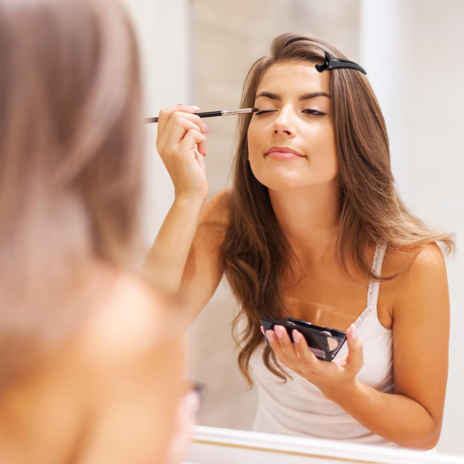 AIMIKE Professional Hair Clips for Styling Sectioning, 12Pcs Non Slip No-Trace Duck Billed Hair Clips with Silicone Band, Salon and Home Hair Cutting Clips for Hairdresser, Women, Men-10.9 Cm Long image number 3