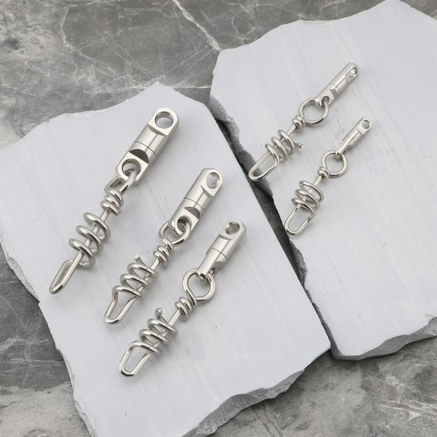 OTOTEC 5Pcs Fishing Corkscrew Swivels 5Mm 6Mm 8Mm 9Mm 10.5Mm Fishing Swivels Corkscrew Swivel Snaps Snap image number 2