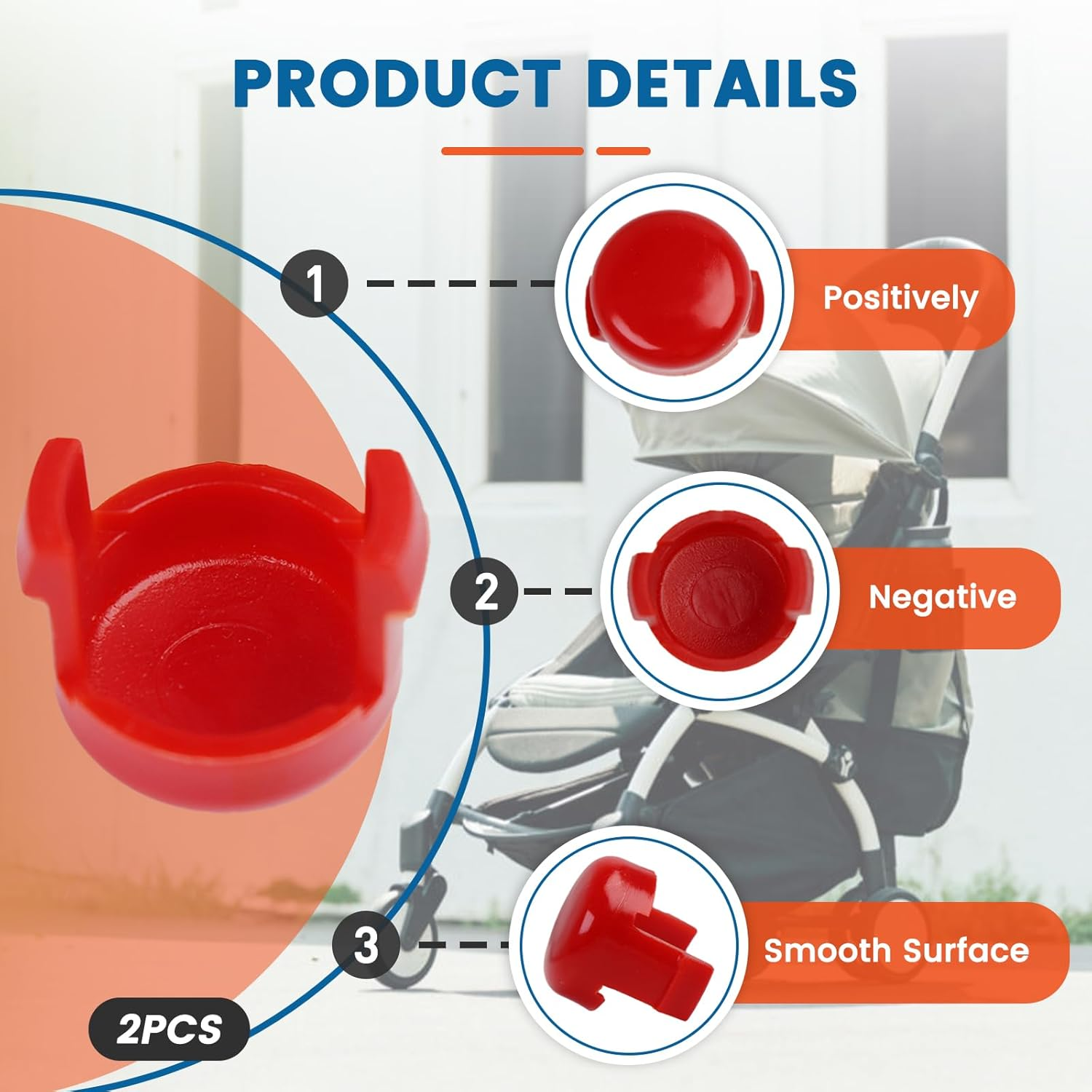 2Pcs Button for Babyzen YOYO/YOYO + / YOYO&sup2; Stroller Replacement Parts Compatible with Babyzen YOYO/YOYO + / YOYO&sup2; image number 4