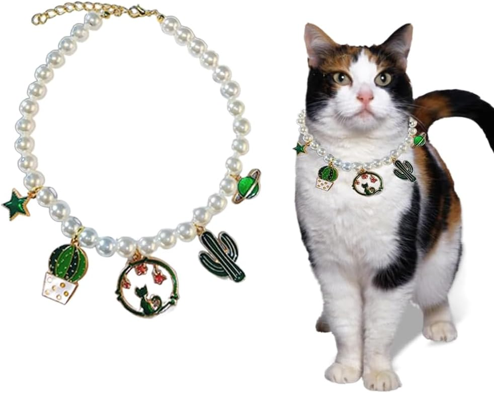 Cat Chain Collar, Link Dog Collar with Secure Buckle Cat Pet Necklace Chain Jewellery Accessories for Small Medium Dogs Cats Links Dog Collar image number 1