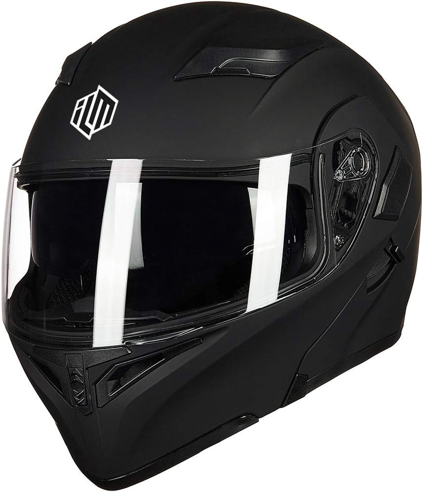 ILM Motorcycle Motorbike Dual Visor Flip up Modular Full Face Helmet DOT 6 Colors Model 902 image number 4