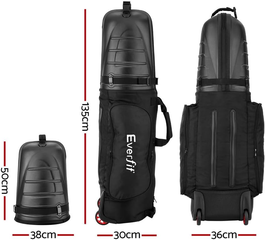 Everfit Golf Travel Bags for Airlines with Wheels Golf Clubs Hard Case Foldable image number 2