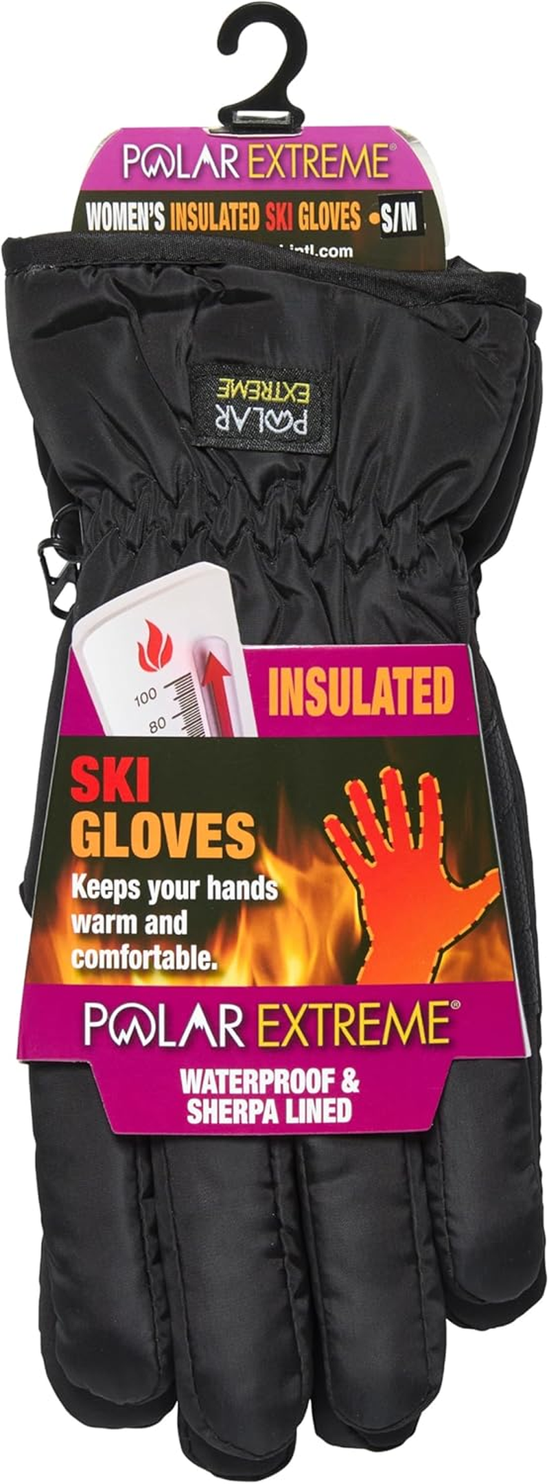 Polar Extreme HEAT WOMENS WATERPROOF SHERPA LINED SKI GLOVE - All Sizes and Colors