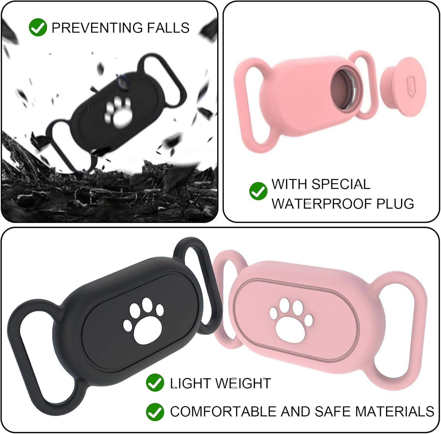 2 X Cat GPS Tracker Collar Compatible with Samsung Galaxy Smarttag 2, GPS Cat Collar Smart Tag 2 Case, Dog Tag Silicone Smart Tag 2 Case, Scratch-Resistant, Waterproof, for Children, Dogs, Cats image number 6