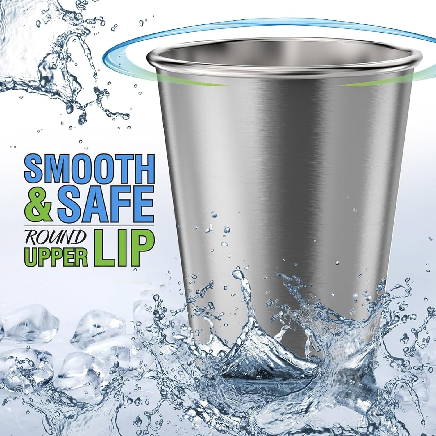 Weidllys Stainless Steel Cups for Kids and Toddlers 8 Oz - Stainless Steel Sippy Cups for Home & Outdoor Activities, BPA Free Healthy Unbreakable Premium Metal Drinking Glasses (6-Pack) image number 6