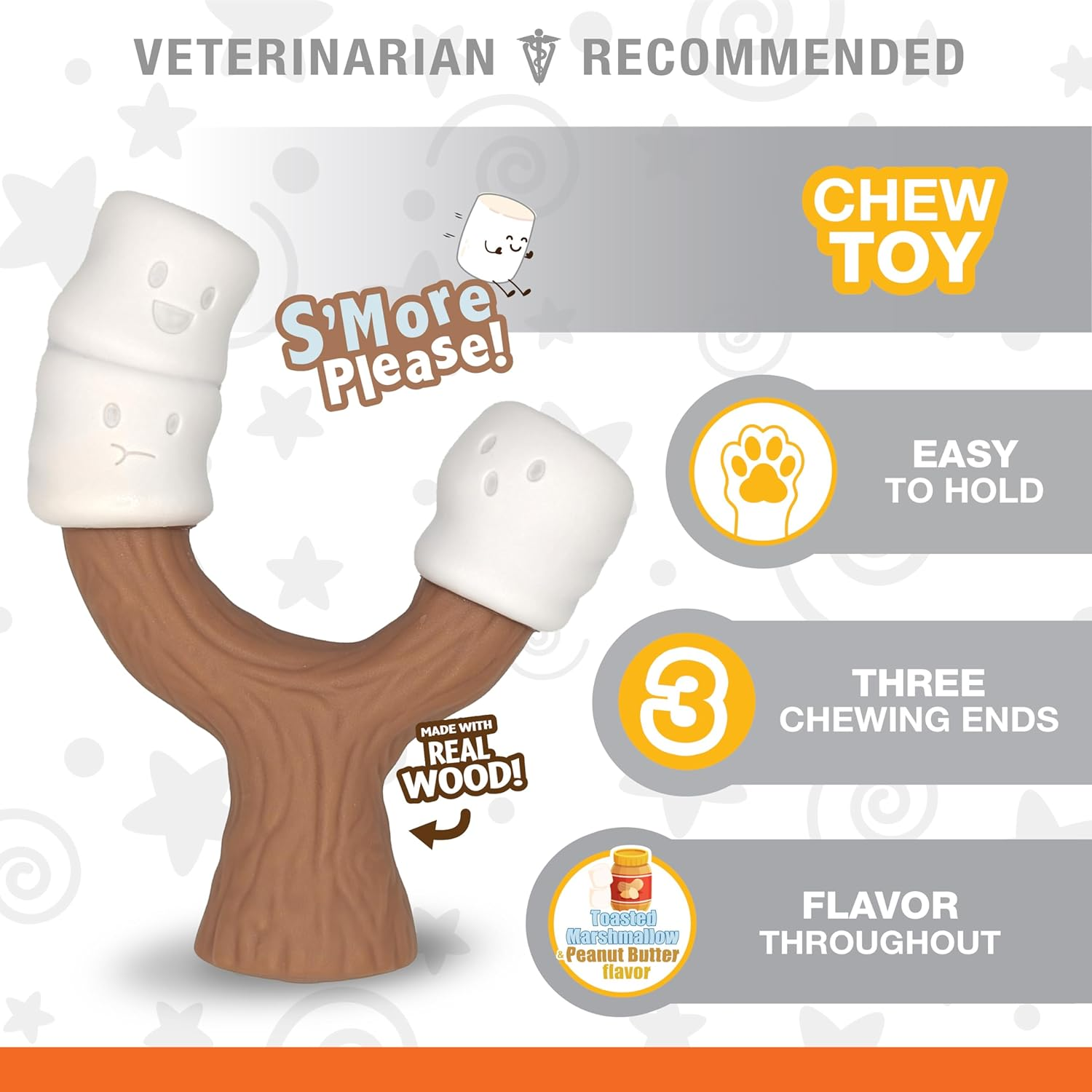 Nylabone Power Chew Toasted Marshmallow on Stick Peanut Butter Souper image number 4