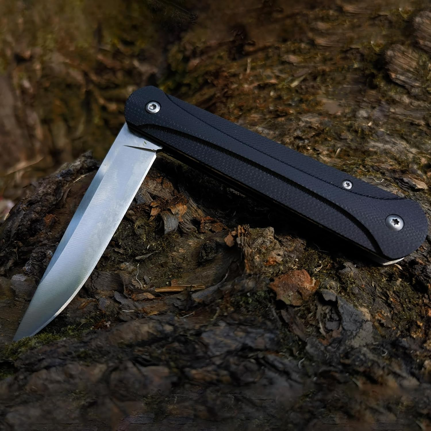 Pocket Knife with Deep Carry Clip, 3.54" 3Cr13 Stainless Steel Blade with G10 Non-Slip Handle, Safety EDC Knife Suitable for Camping Hiking image number 1