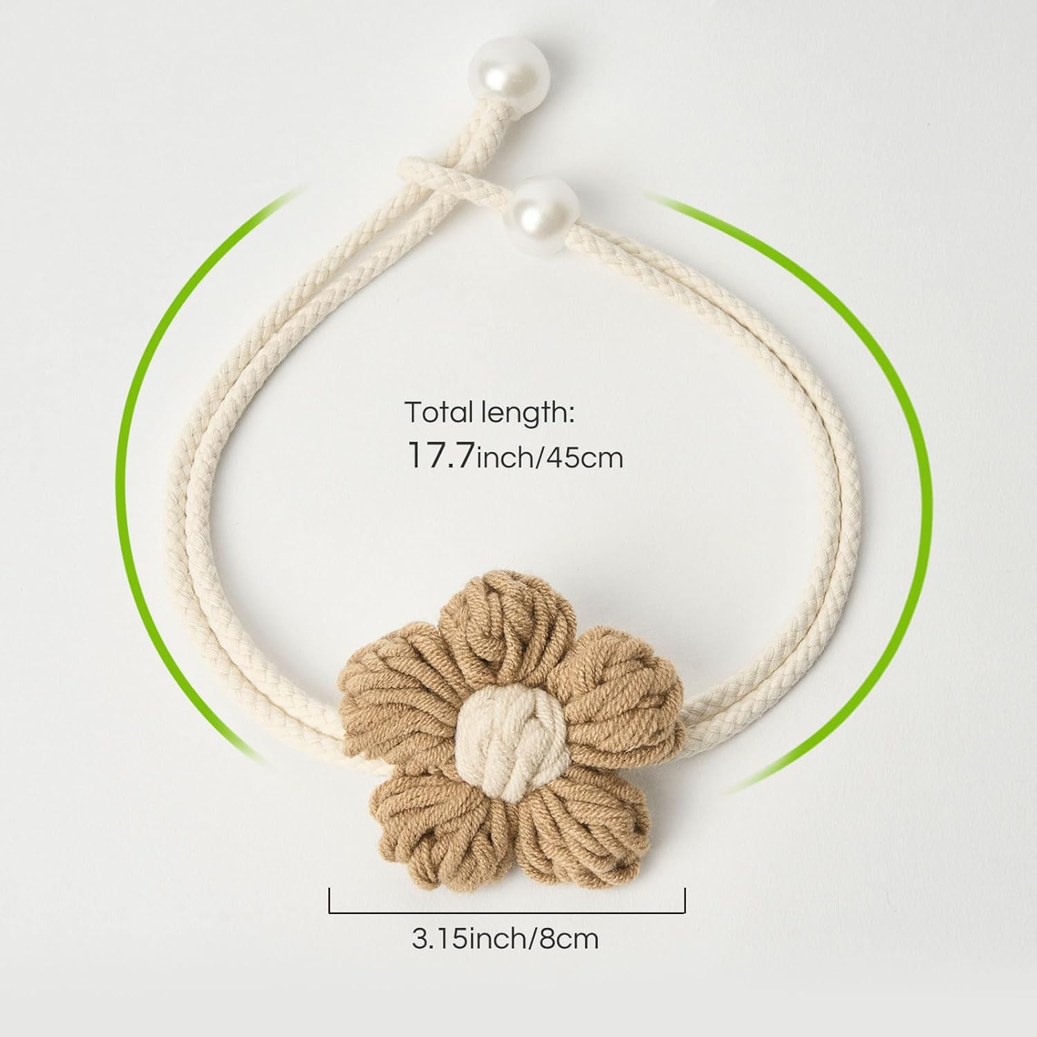 Pretty Jolly 4 Pack Cute Hand-Woven Flower Curtain Tiebacks Boho Farmhouse Style Home Decor Drape Tie Backs Adjustable Natural Cotton Rope Curtain Holdbacks for Home Office Window Draperies (C-Coffee)