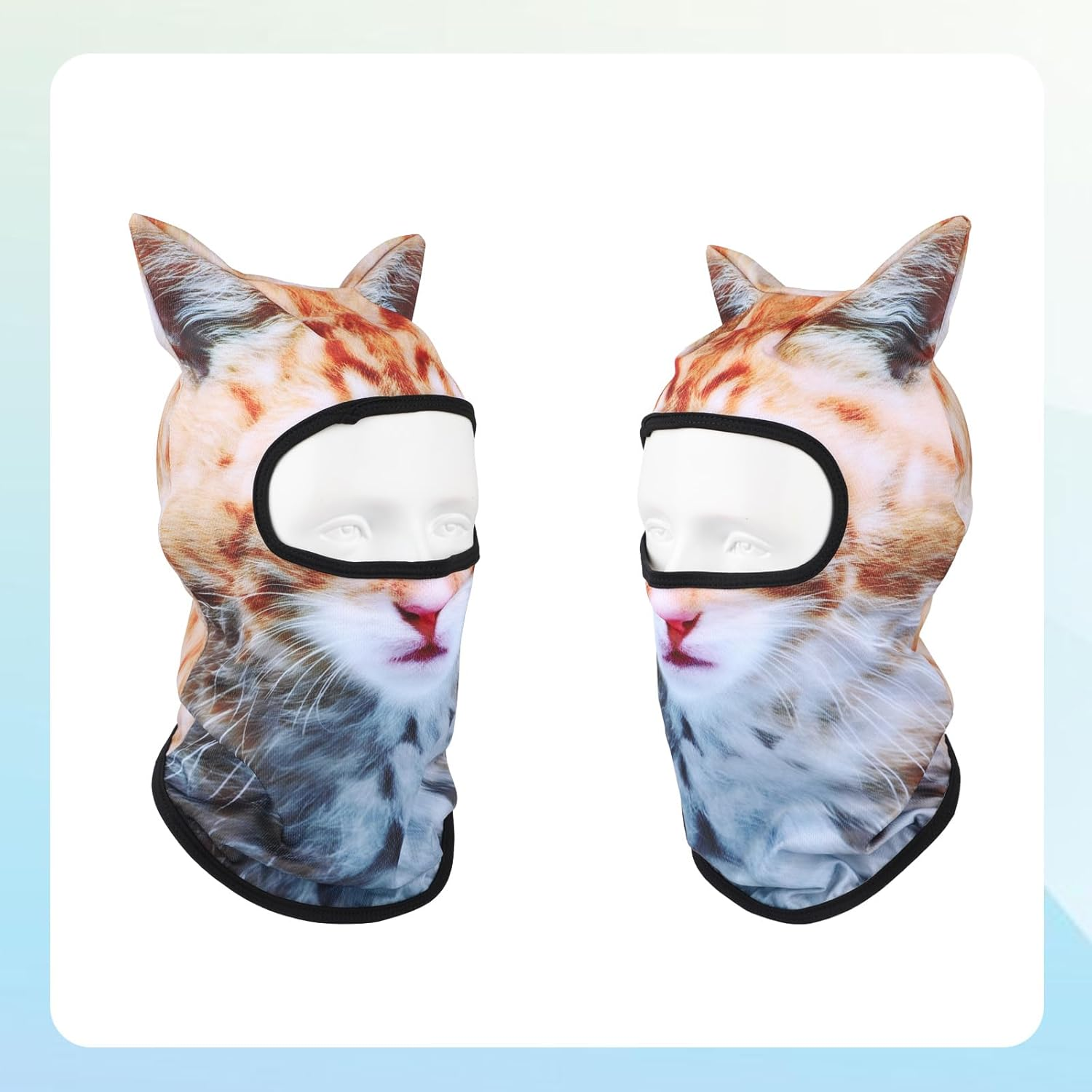 Mikovivi 3D Cat Ski Balaclava Sheisty Face Mask with Ears, Funny Animal Face Mask Balaclava Parties Music Festivals Outdoor Supplies image number 4