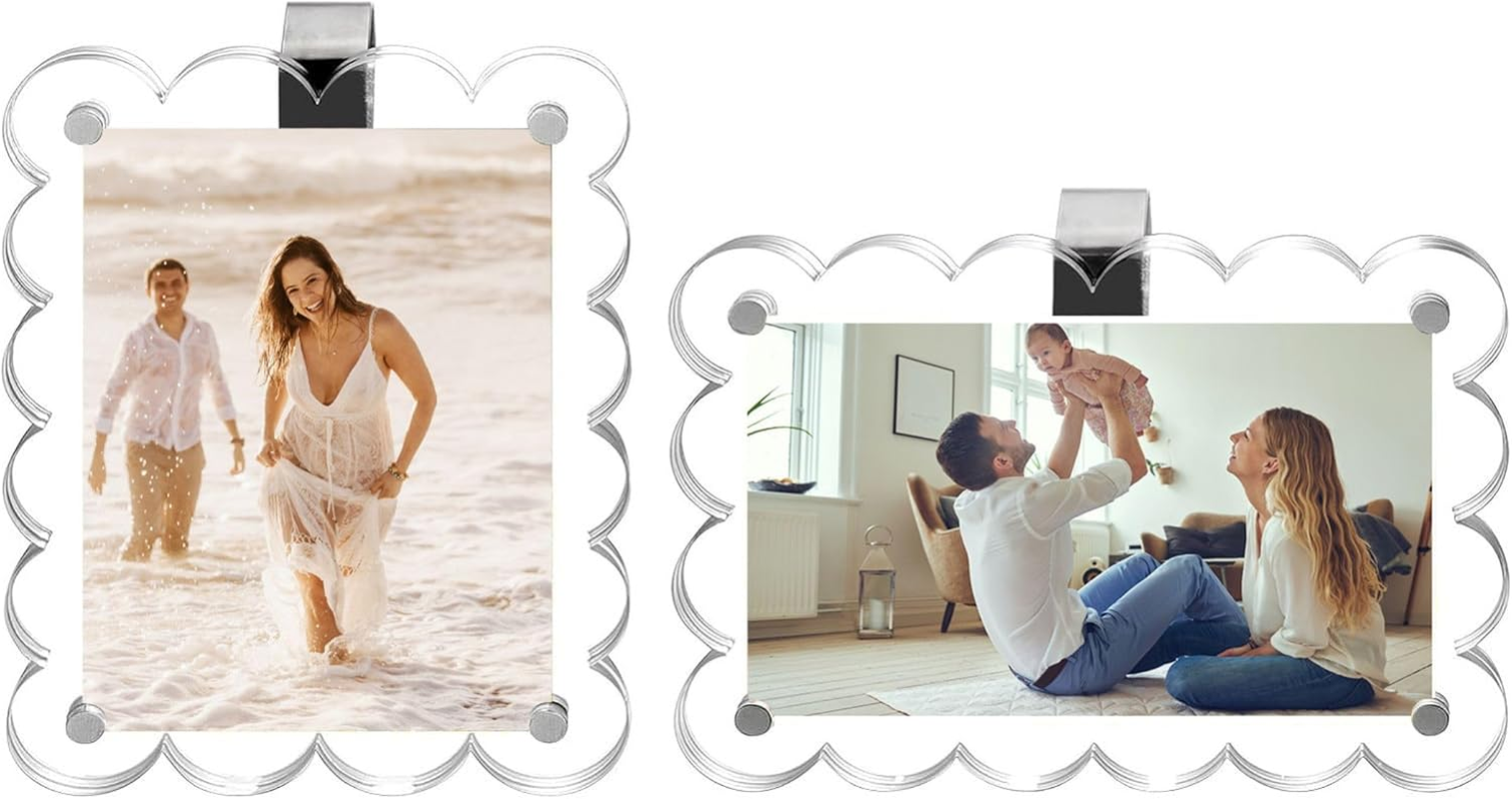 MOTOFITOOL Car Sun Visor Photo Holder, Acrylic Magnetic Personalized Photo Holder Car Picture Frame Visor Clip Accessories for Men Women(2 Pack) image number 5