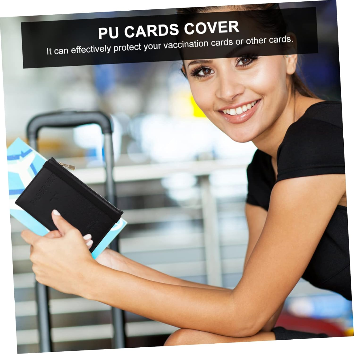 VALICLUD Passport Bag RFID Cards Protector Passport Holder Cards Cover Travel Wallet Holder for Airport Trip - Dark Grey image number 5