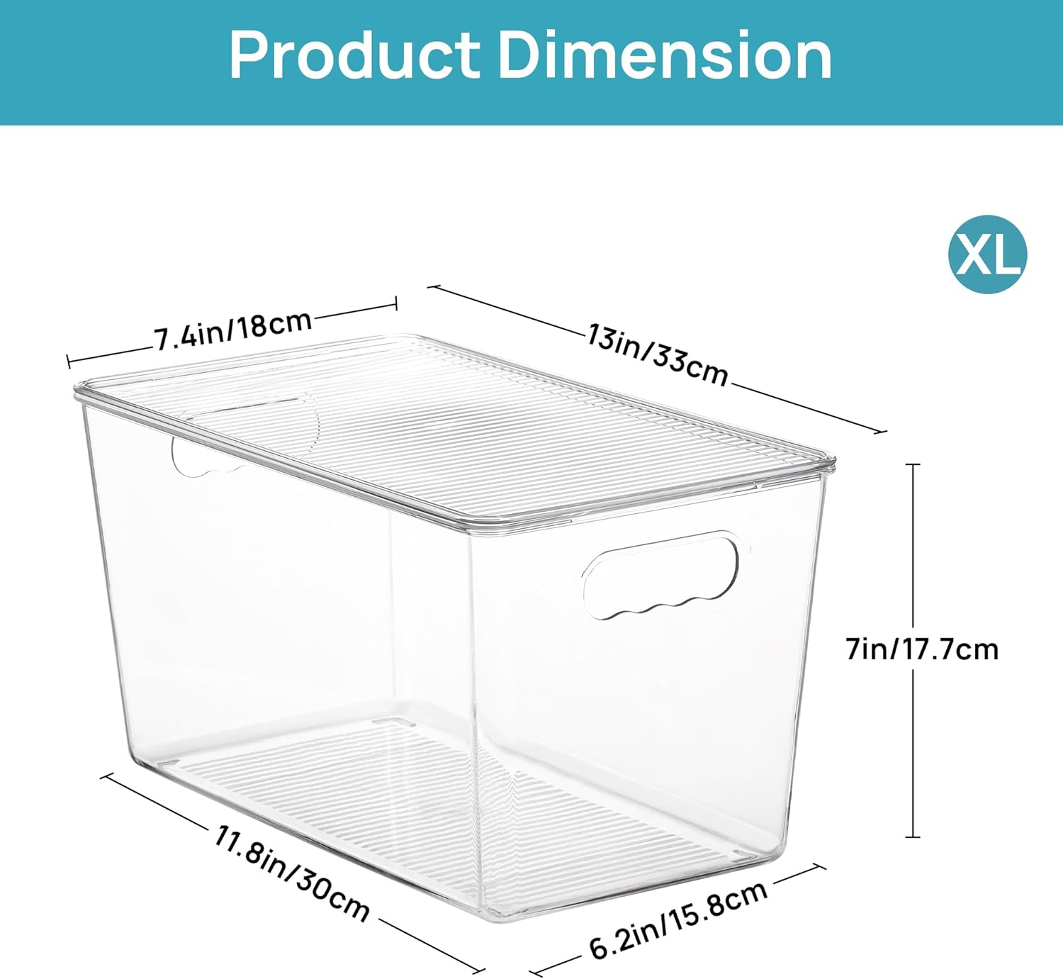 Vtopmart 4 Pack Clear Stackable Storage Bins with Lids, Xlarge Plastic Containers with Handle for Pantry Organizer, Perfect for Kitchen, Fridge, Cabinet, Closet, Bathroom image number 1