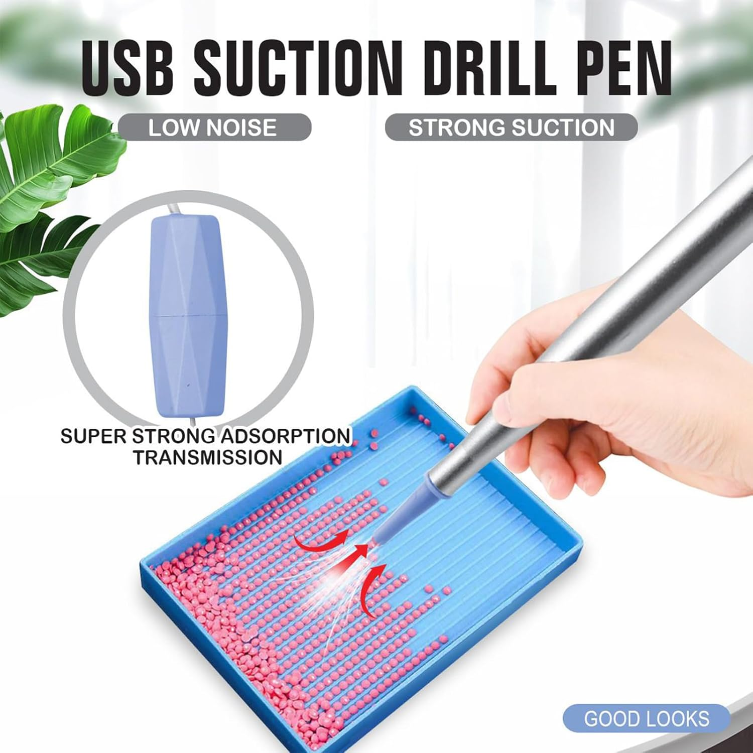 Dotting Tools for Painting - Electric Vacuum Ergonomic USB Nail Pen,Craft Supplies for Drawing Embroidery Art Home Crafts Adults Beginners Children Professional image number 2