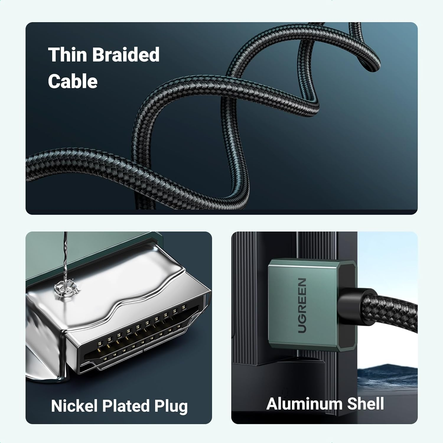 UGREEN 8K@60Hz Certified HDMI 2.1 Cable 2M 4K 240Hz Aluminum Case Support 48Gbps Dynamichdr HDCP Earc 3D Ethernet ARC Compatible with PS5/4 Xbox Series HDTV Projector image number 4